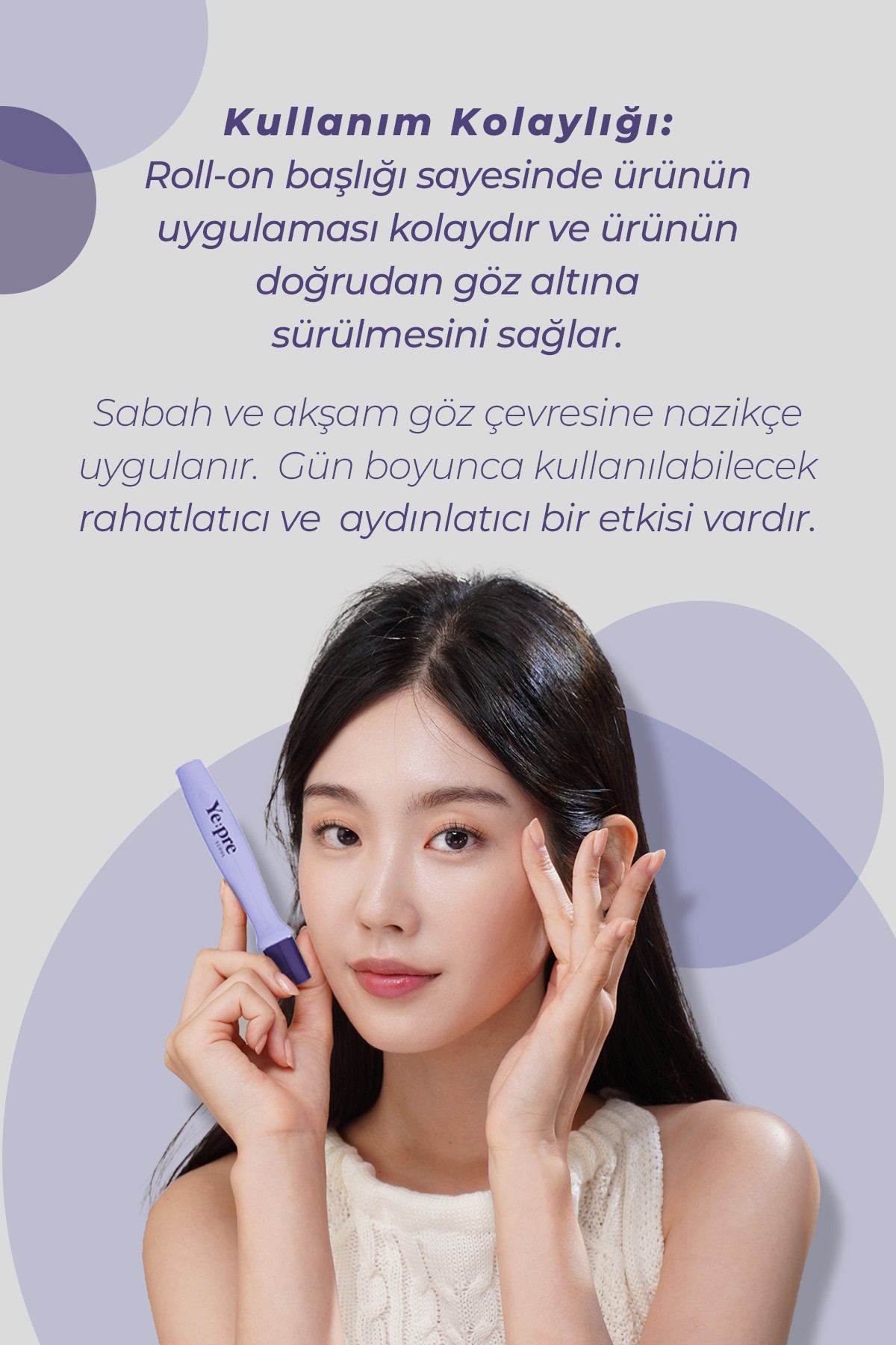 Göz Çevresi Kırışıklık Giderici Kore Roll-On 15ml – Ödem Azaltıcı & Cilt Tonu Eşitleyici