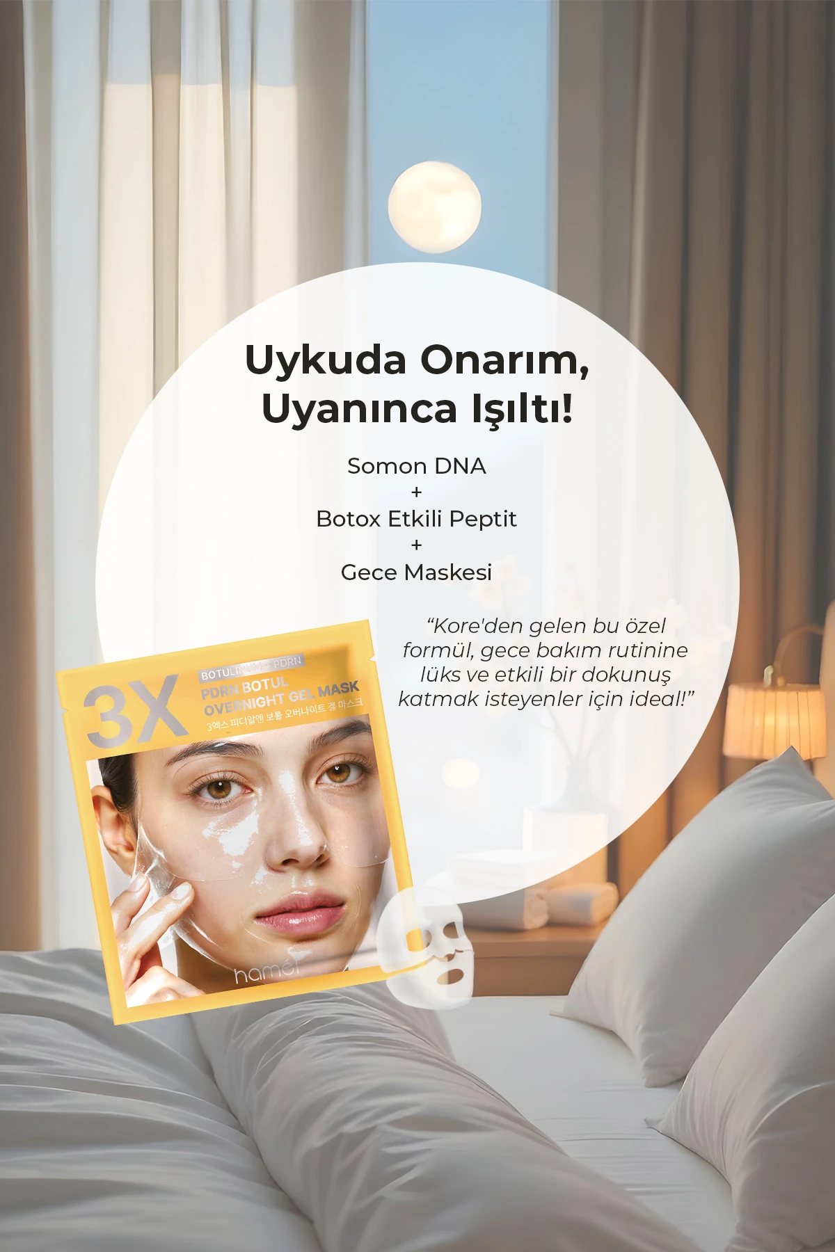 PDRN Botul Overnight Mask – Cilt Yenileyici ve Kolajenli Jel Maske 4 Pcs