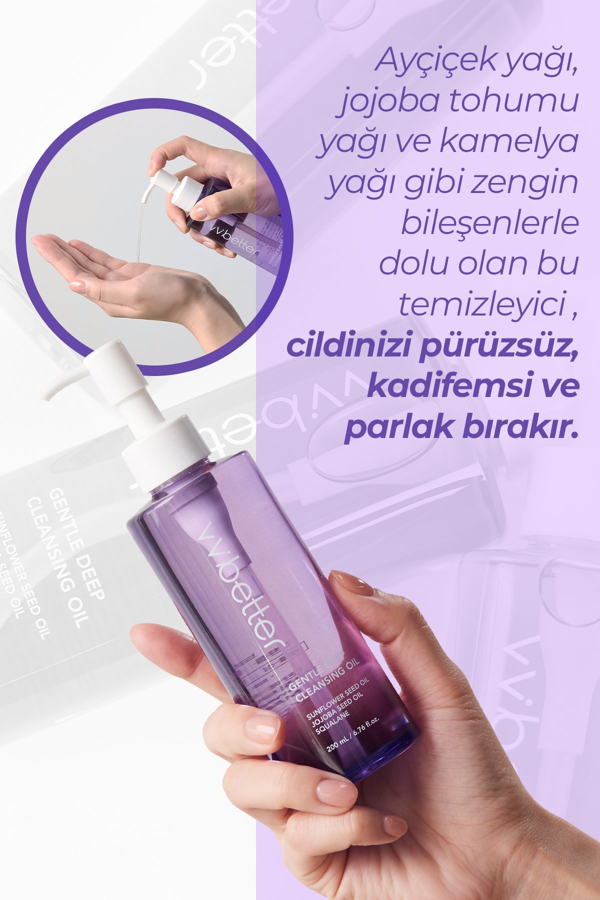 Siyah Nokta Karşıtı Arındırıcı Canlandırıcı Yaşlanma Karşıtı Kore Yüz Temizleme Yağı 200 ml