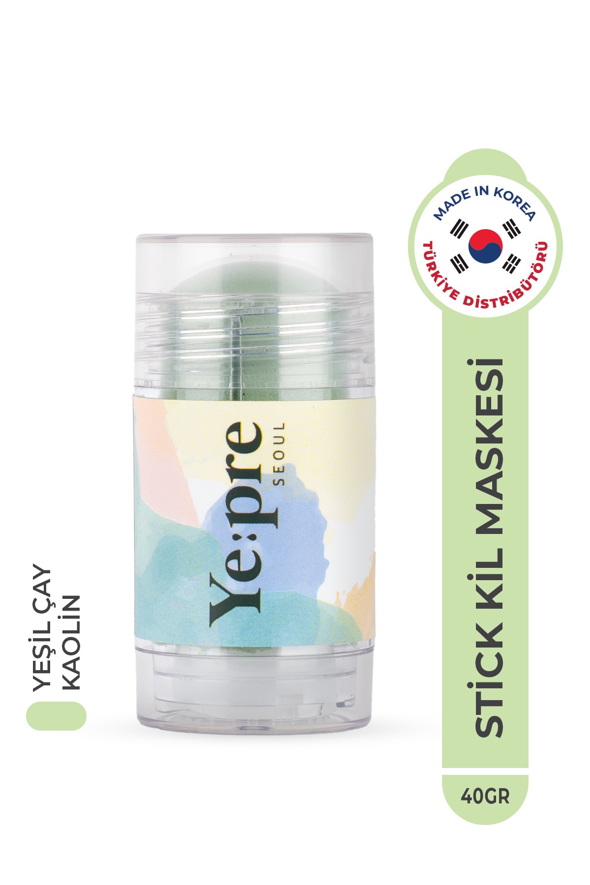 Green Tea Lifting Mud Stick Mask Nemlendirici, Gözenek ve Sebum Dengeleyici Kil Maskesi Kore 40g