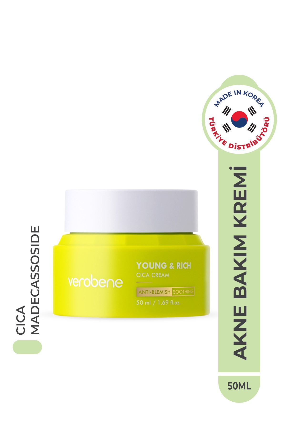 Young & Rich Cica Cream Akne Karşıtı Cica İçerikli Nemlendirici Jel Krem Kore 50ml