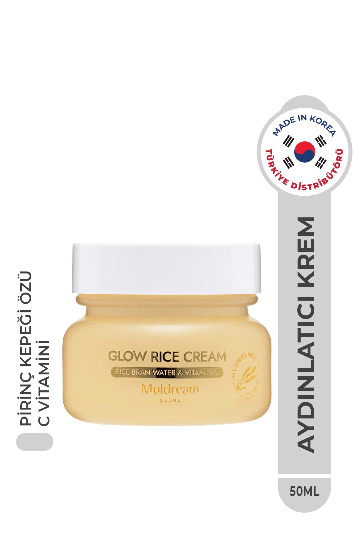 Glow Rice Cream Hassas Ciltler İçin Aydınlatıcı Onarıcı Nemlendirici Yüz Kremi 50ml