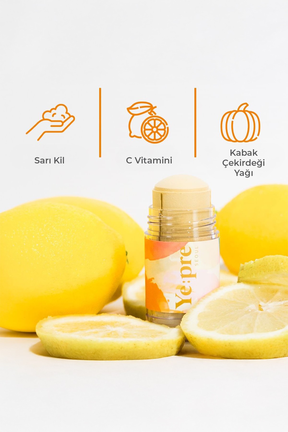 C Vitamini İçeren Aydınlatıcı Kore Stik Kil Maskesi 40gr – Nemlendirici & Gözenek Sıkılaştırıcı Bakım