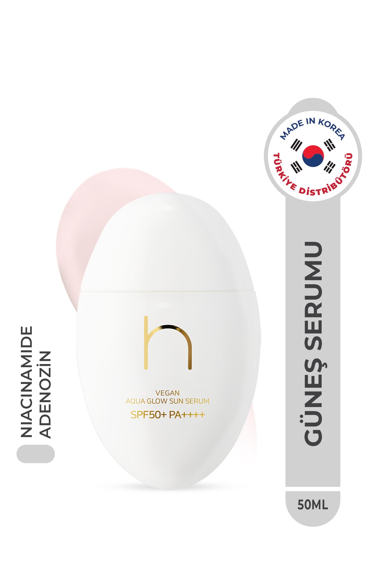 HAMEL Vegan Işıltı Etkili Kore Güneş Serumu SPF50 PA++++ 50ml – Nemlendirici & Kırışıklık Karşıtı UV Koruma