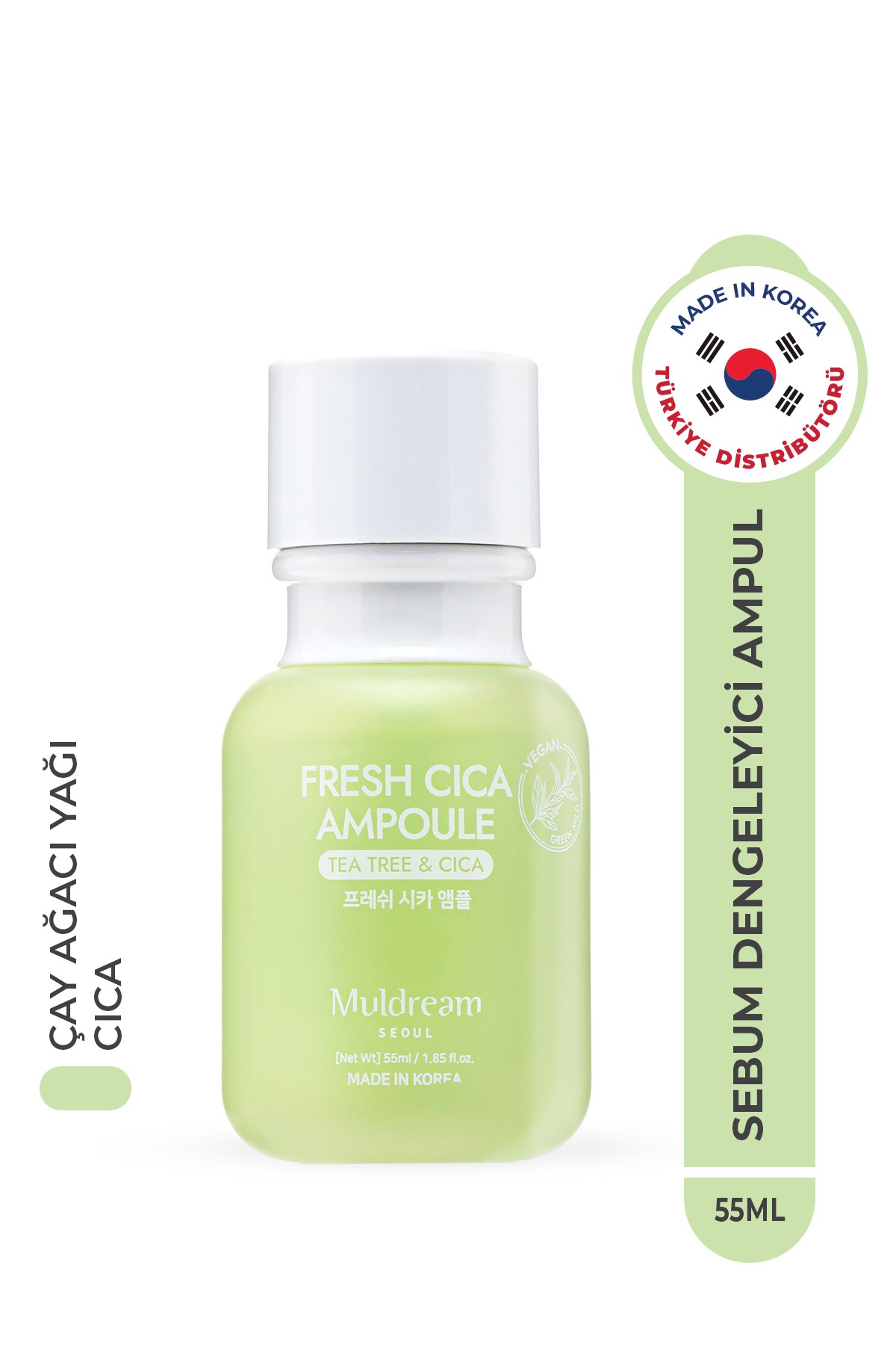 Fresh Cica Ampoule Yağlı ve Hassas Cilt Sebum Dengeleyici Ampul Çay Ağacı Yağı Kore 55ml