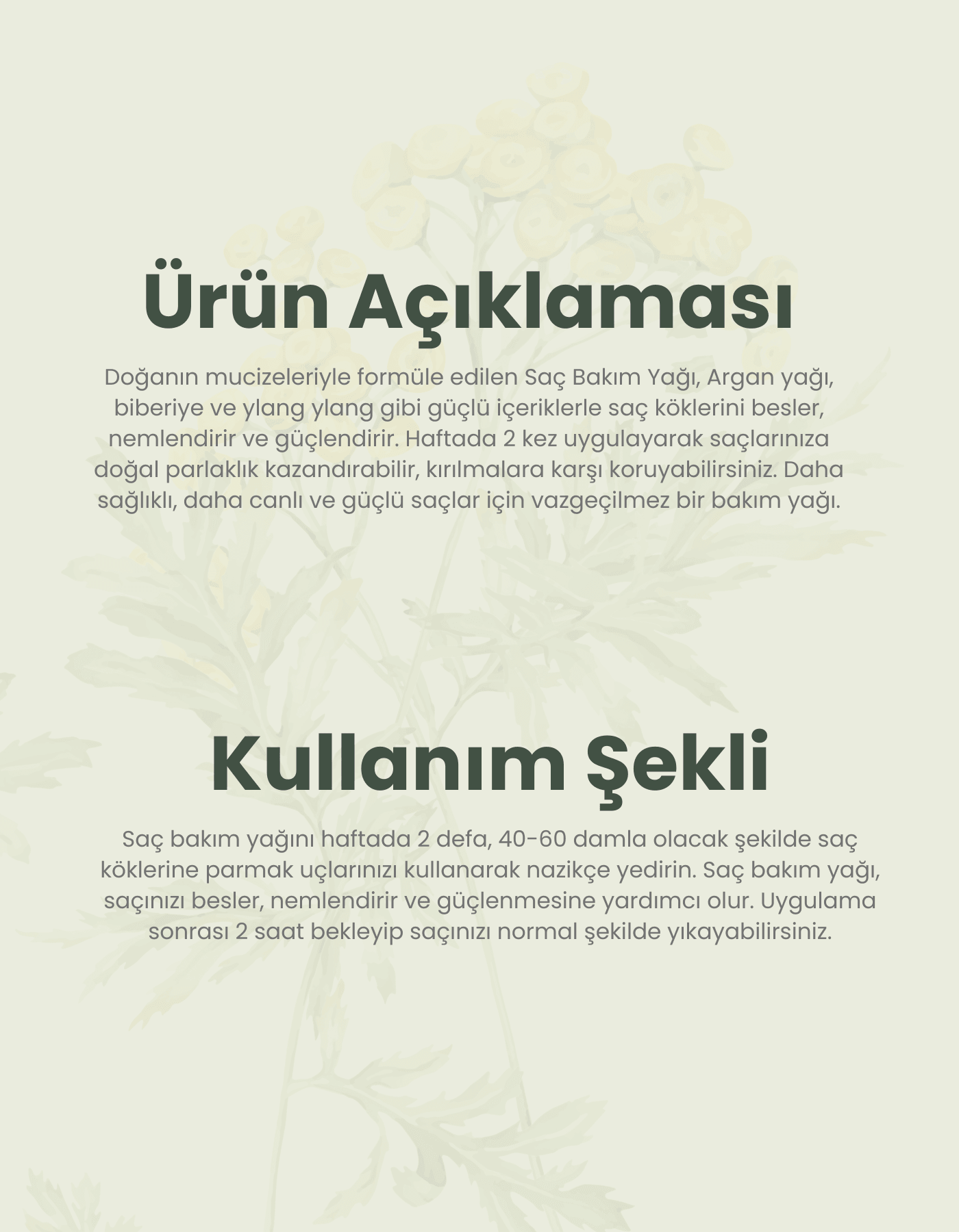 Hekim Elinden Dökülme Karşıtı Saç Bakım Yağı