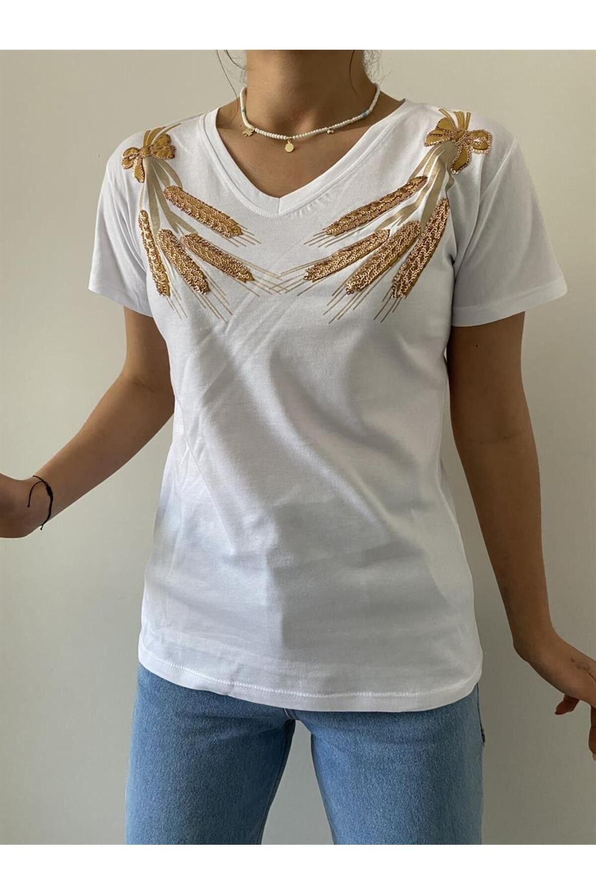Başak Desenli T-shirt