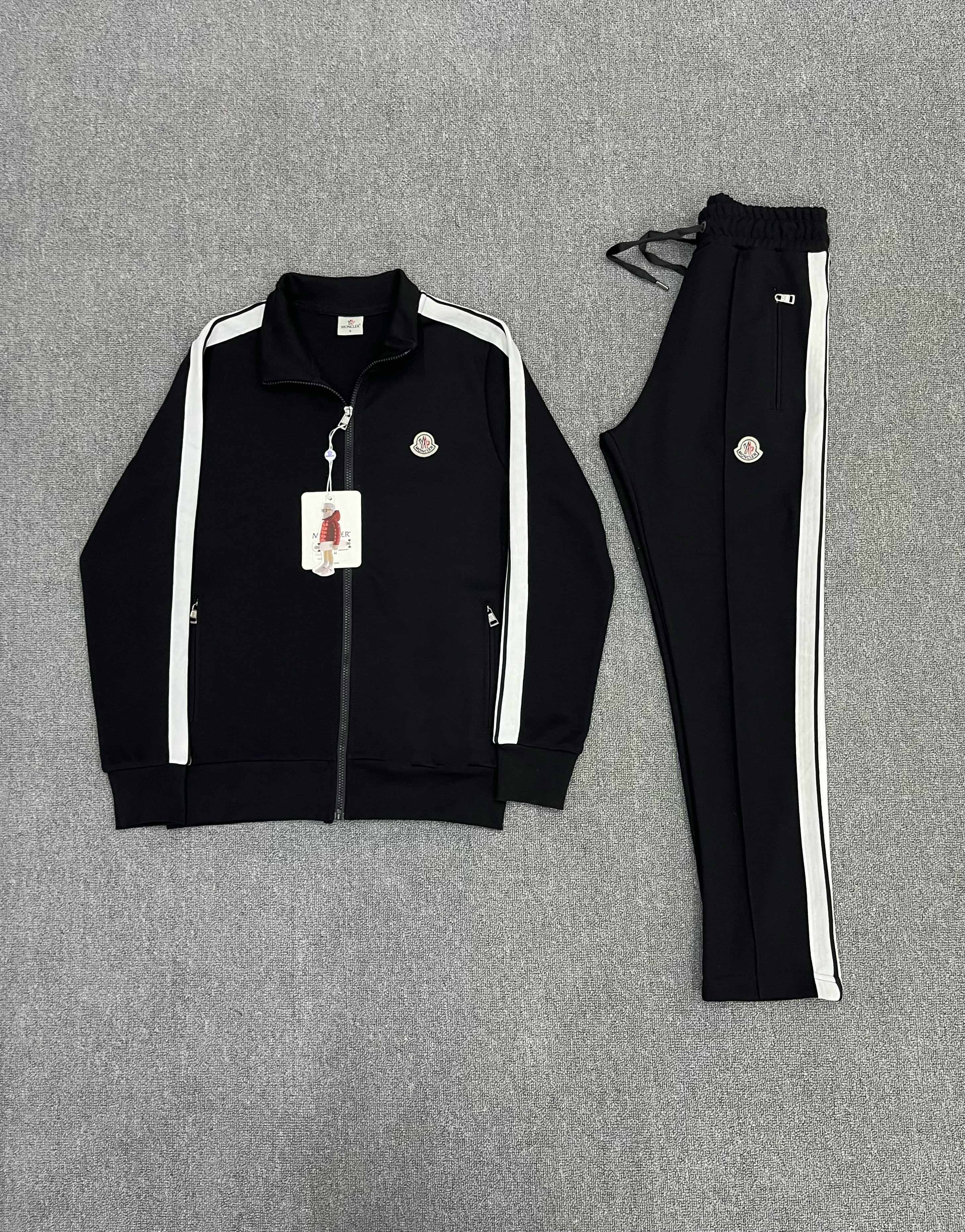Moncler Şeritli Tracksuit - Siyah