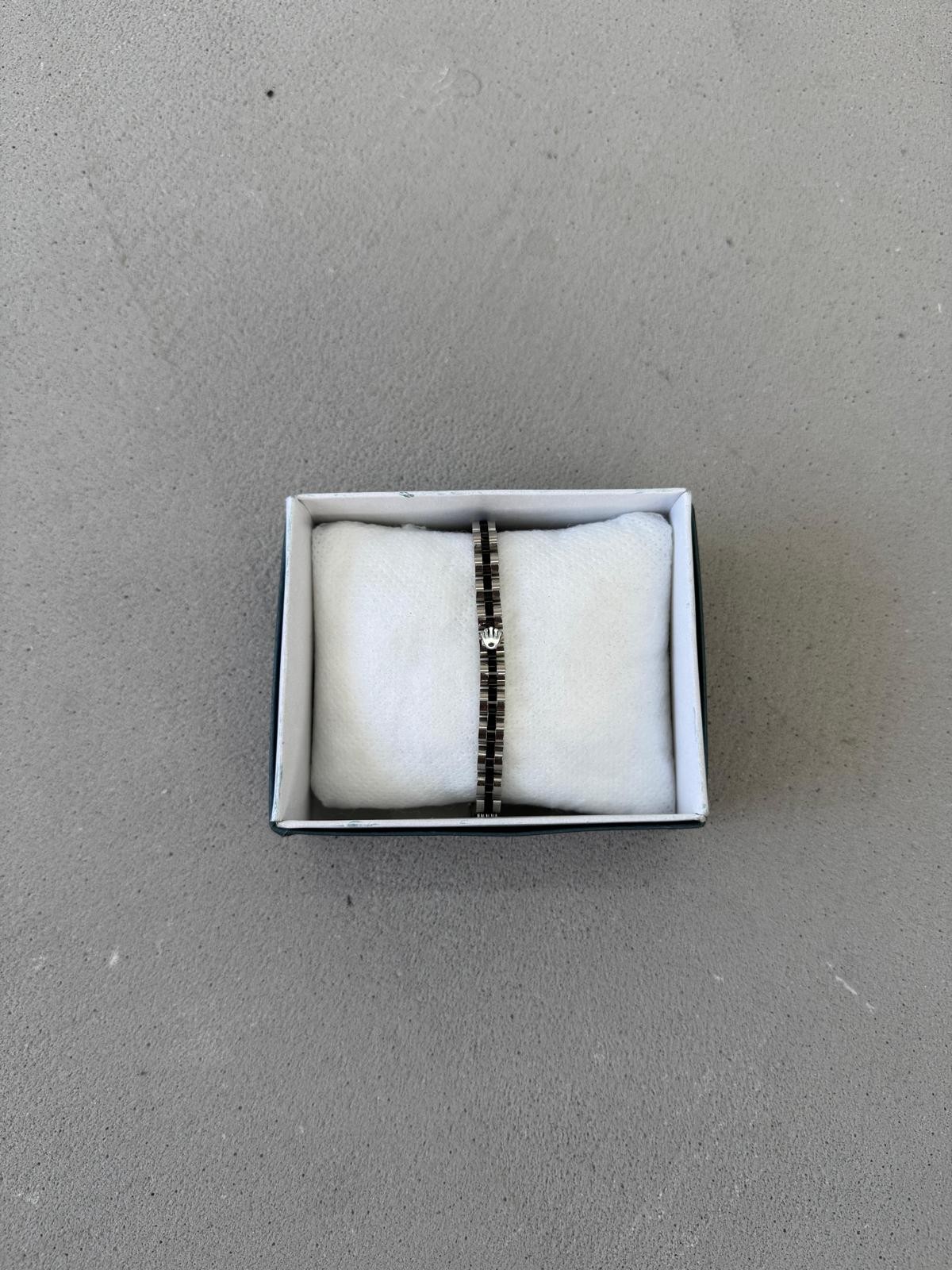 Rolex Bileklik - Rolex Logolu Siyah Şeritli
