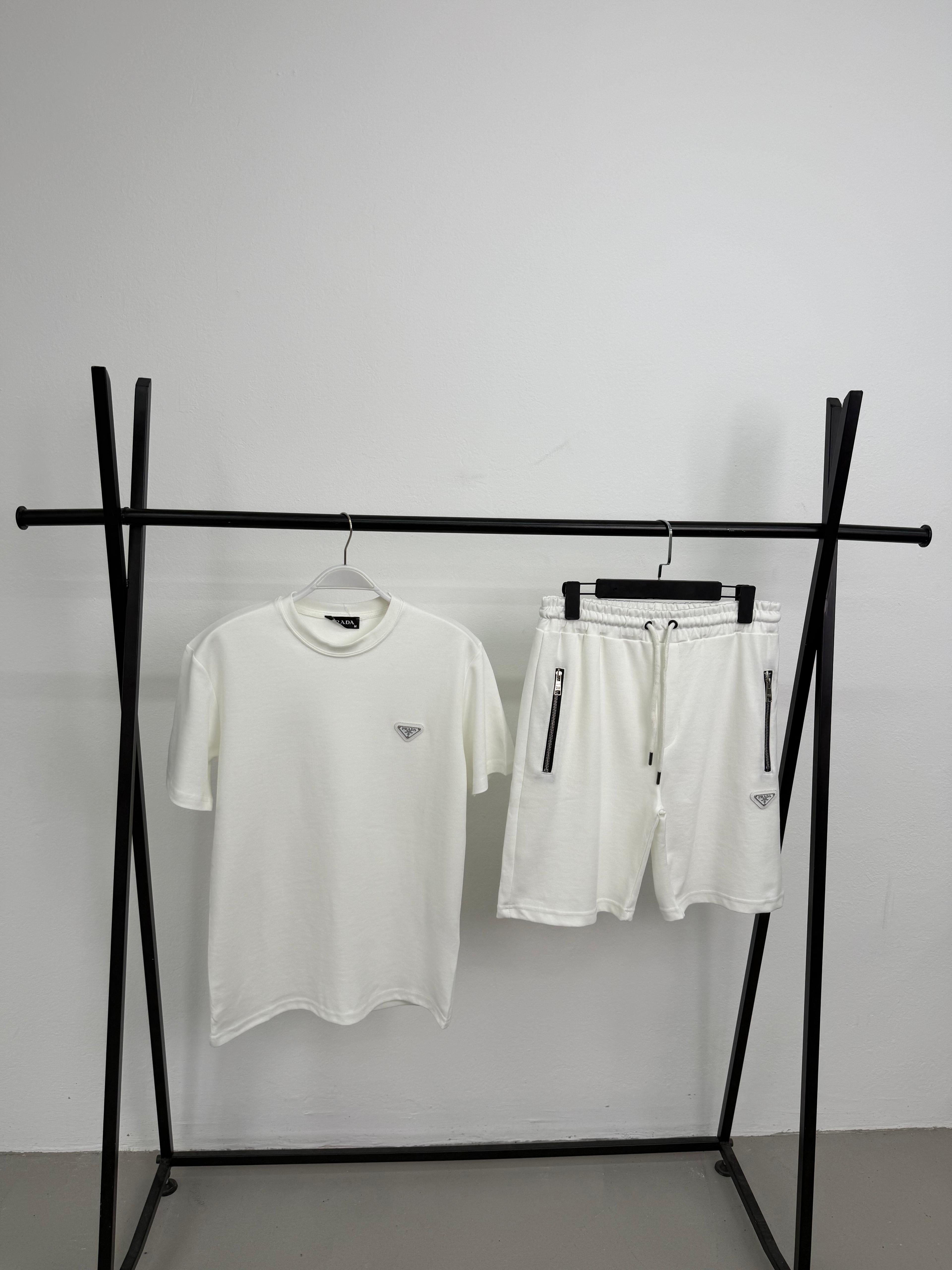 Prada Şort Takımı - Beyaz
