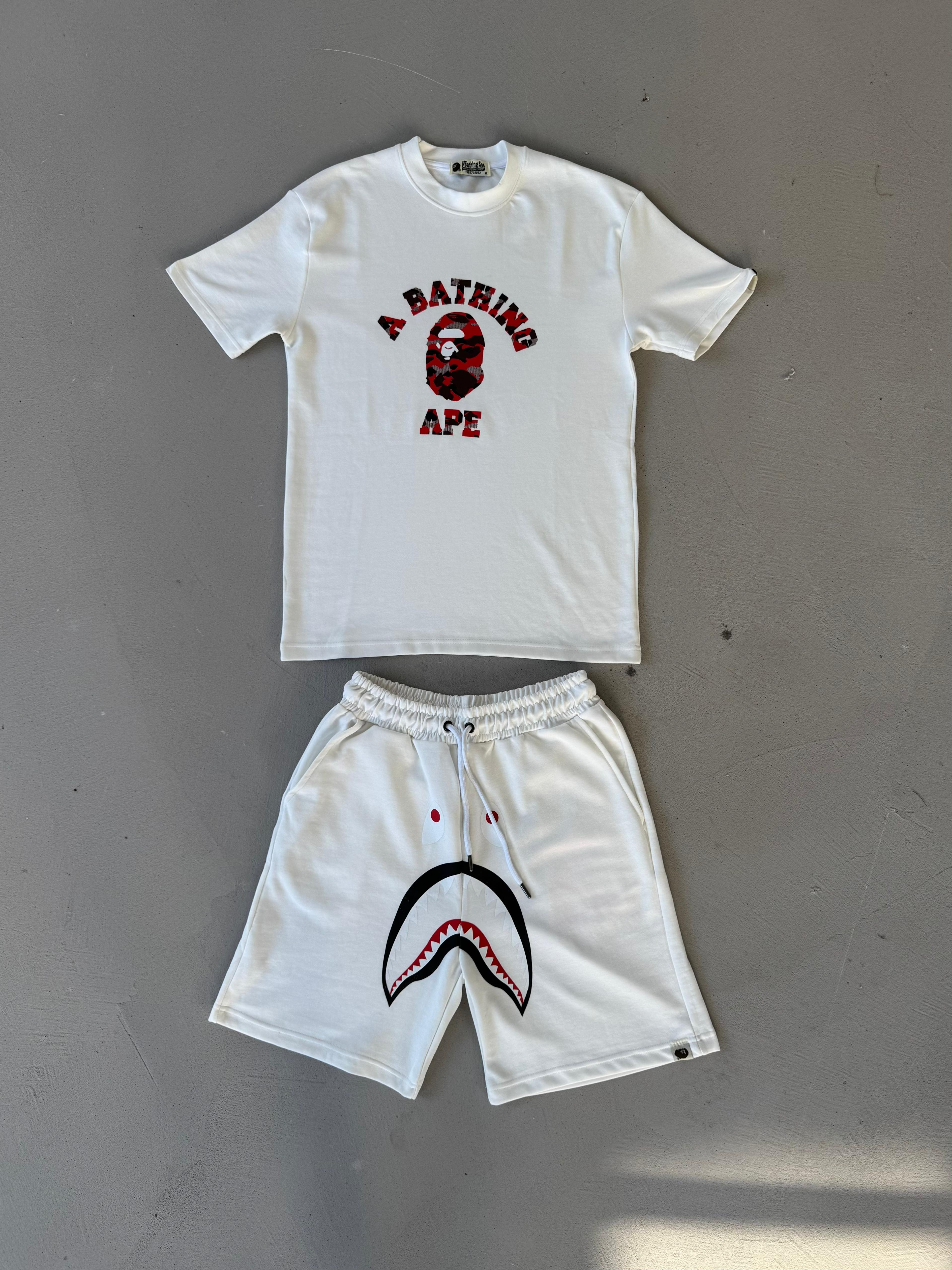 A Bathing Ape Şort Takımı - Beyaz