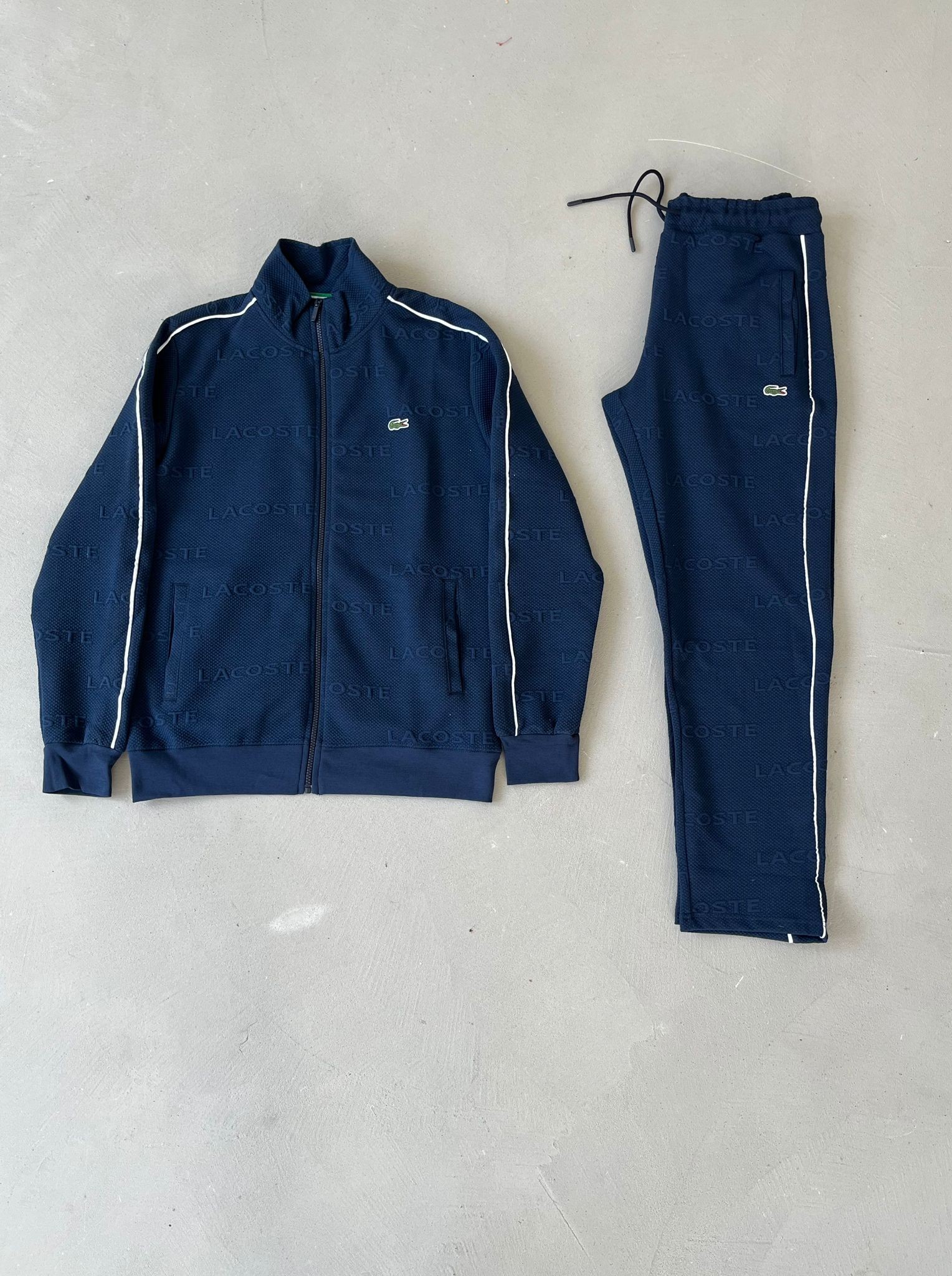 Lacoste Çizgili Eşofman Takımı  - Lacivert