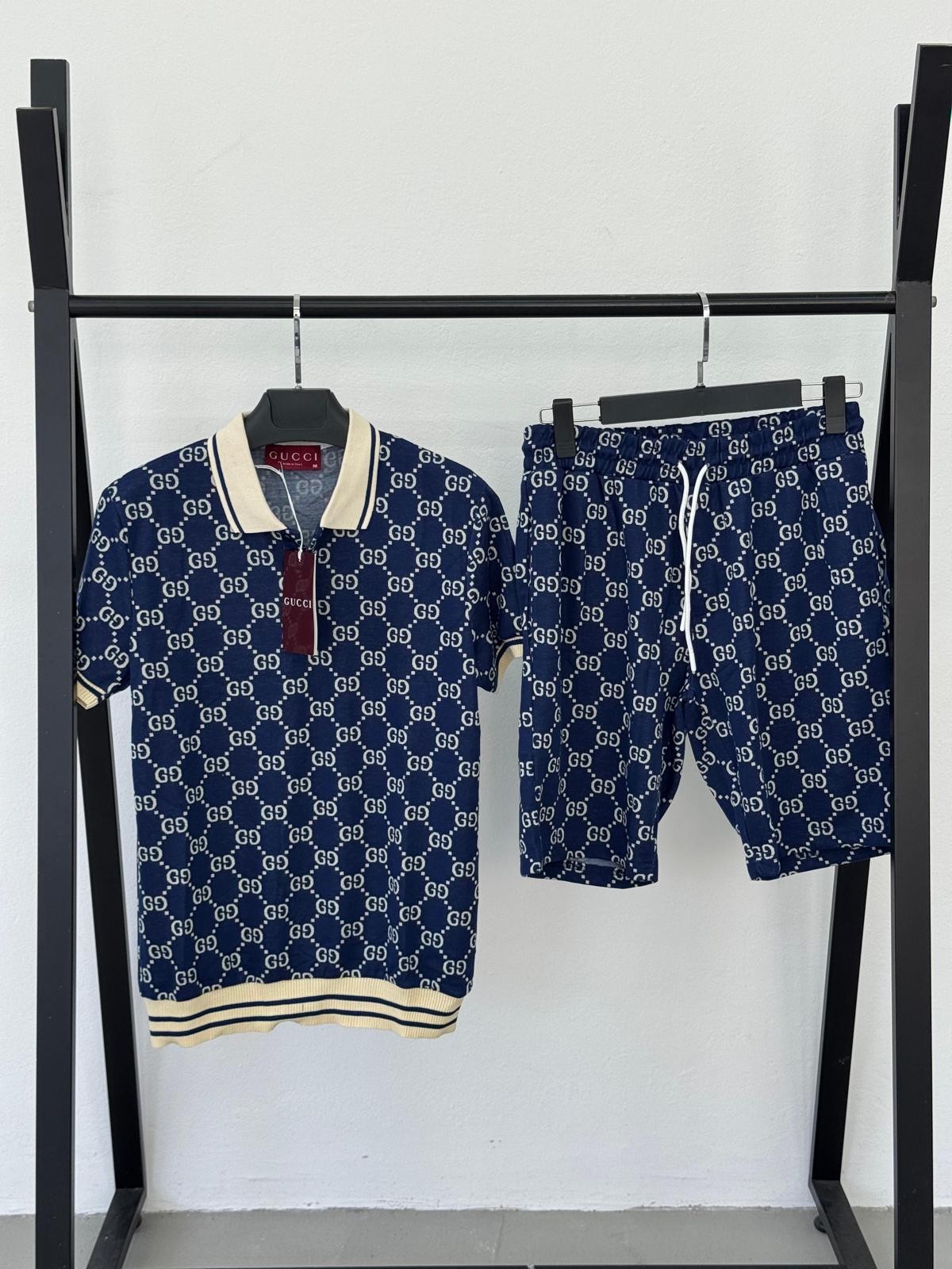 Gucci Mono Şort Takımı - Mavi