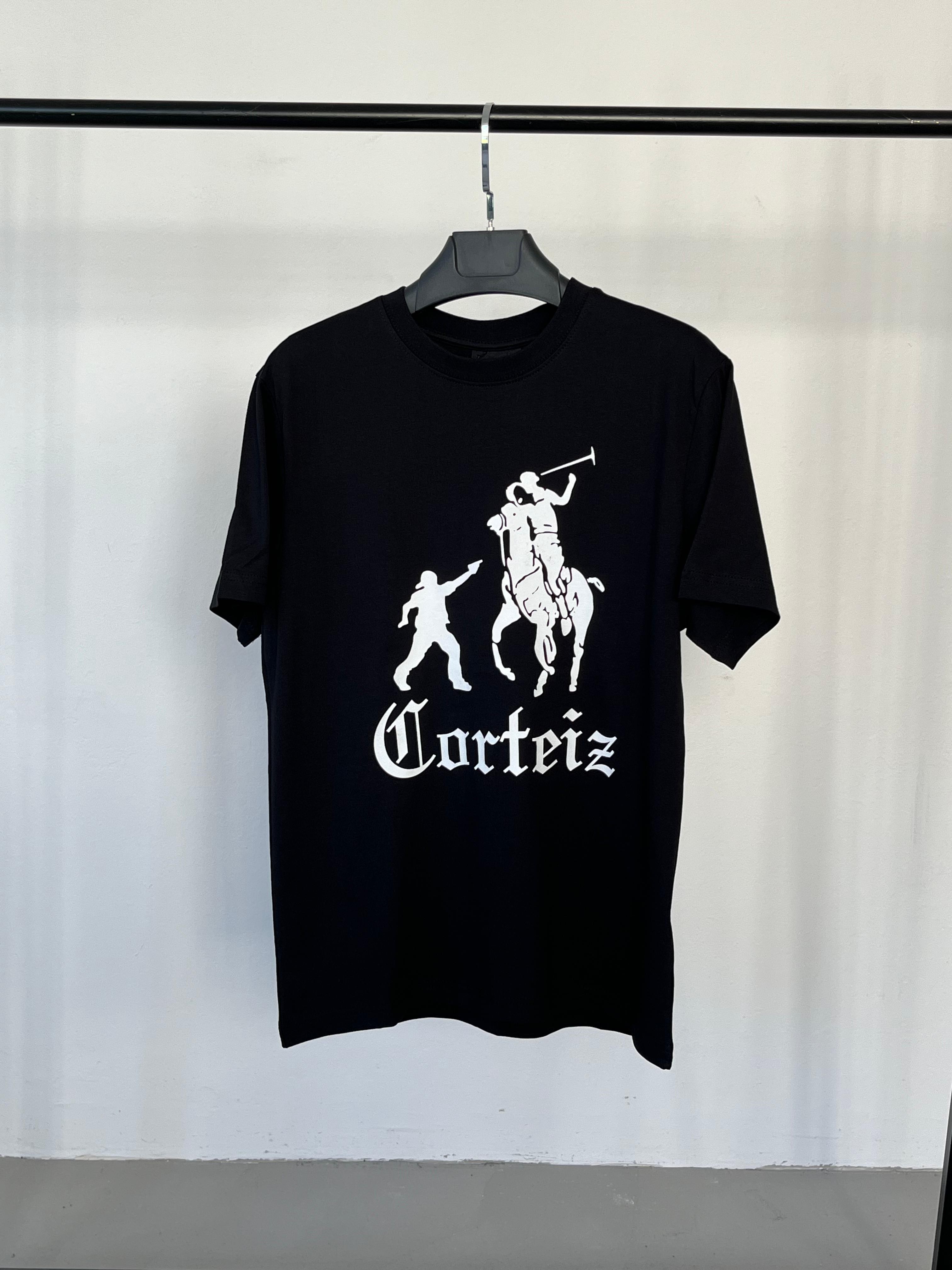 Corteiz At Baskılı Tişört - Siyah