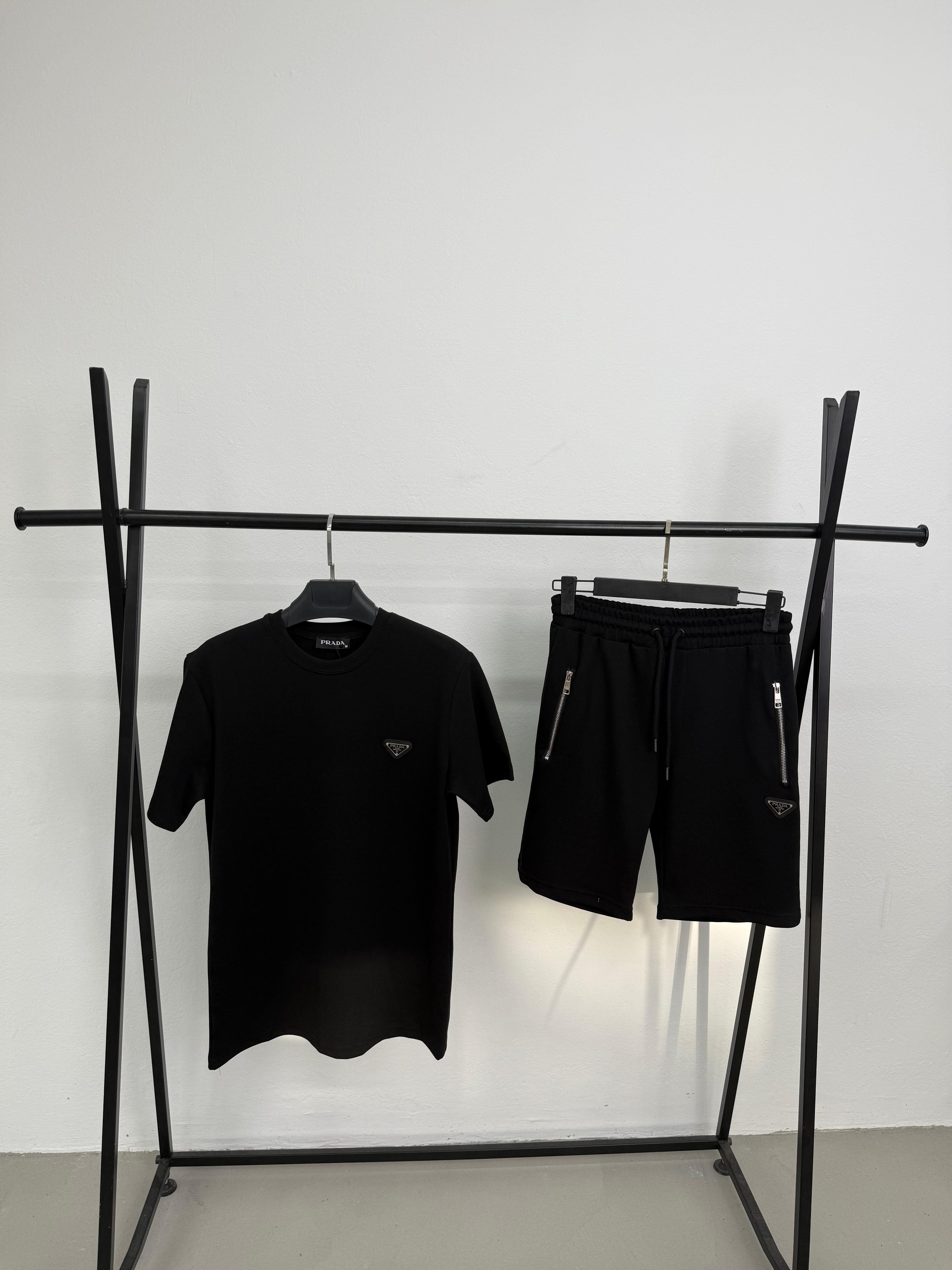 Prada Şort Takımı - Siyah