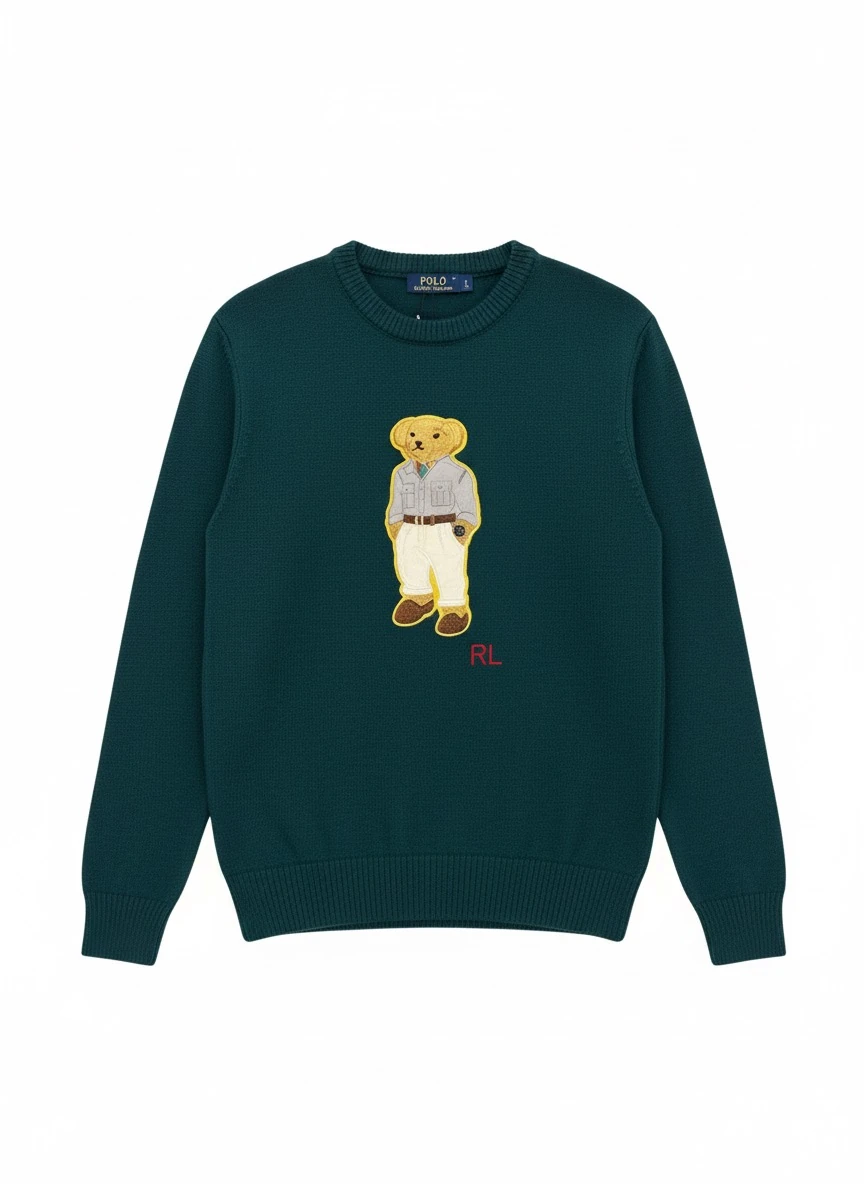 Ralph Lauren Jakralı Kazak  - Petrol Yeşili