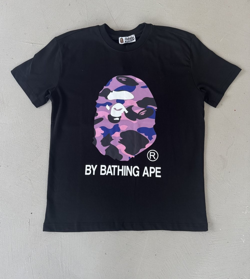 Bape Tişört - By Bathing Ape Logo Mor
