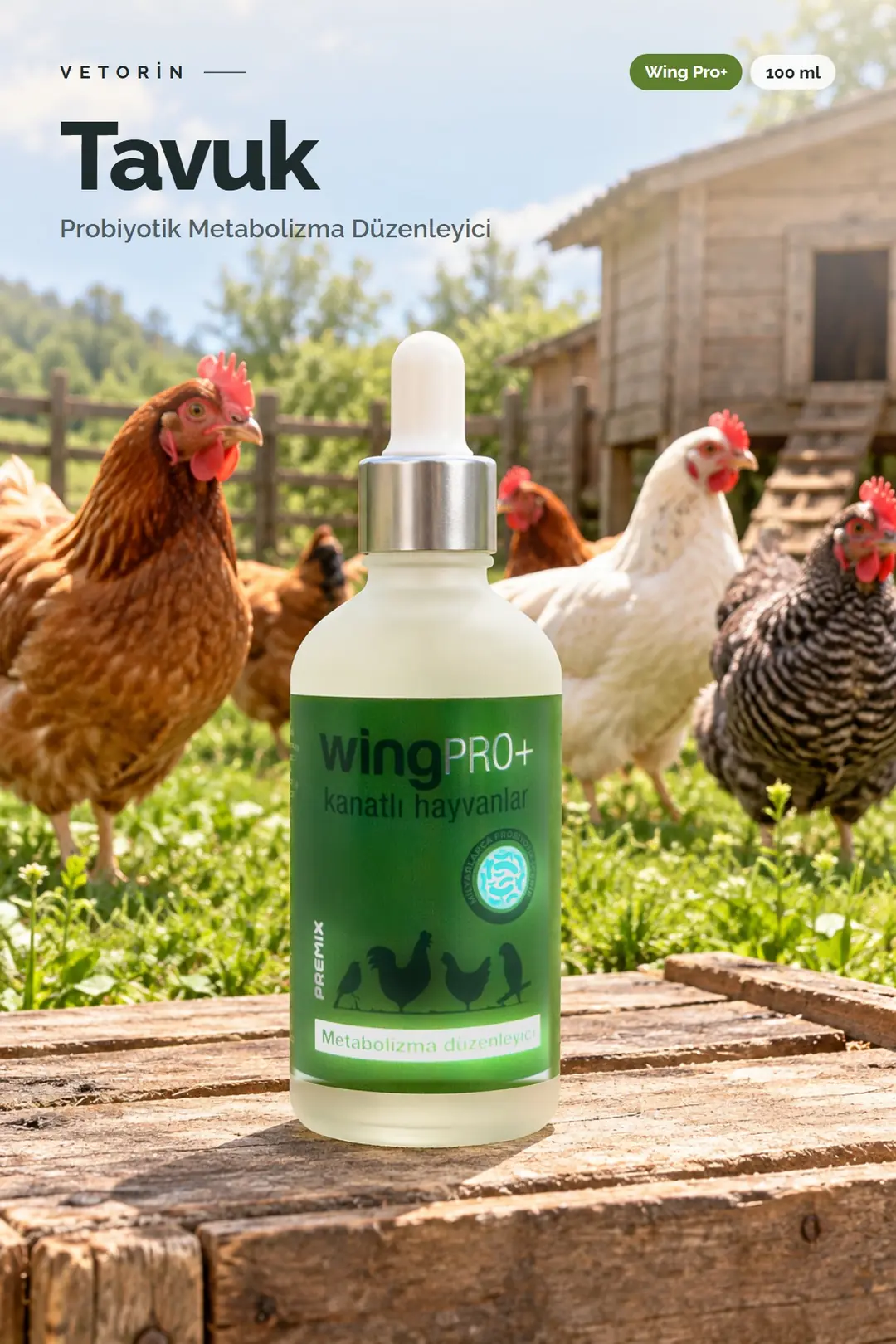 Tavuk ve Vetorin Wing Pro+ şişesi