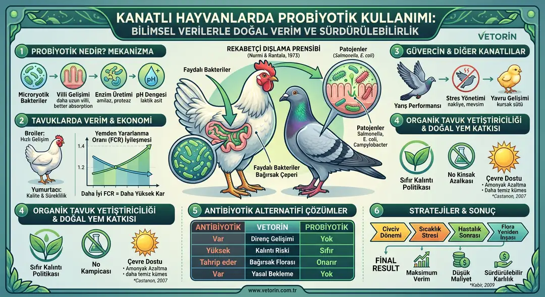 Kanatlı hayvan probiyotik kullanımı, basit bir yem katkısından öte, bir işletme felsefesidir. Bağırsak sağlığına yatırım yapan yetiştiriciler, orta ve uzun vadede en karlı çıkanlardır.