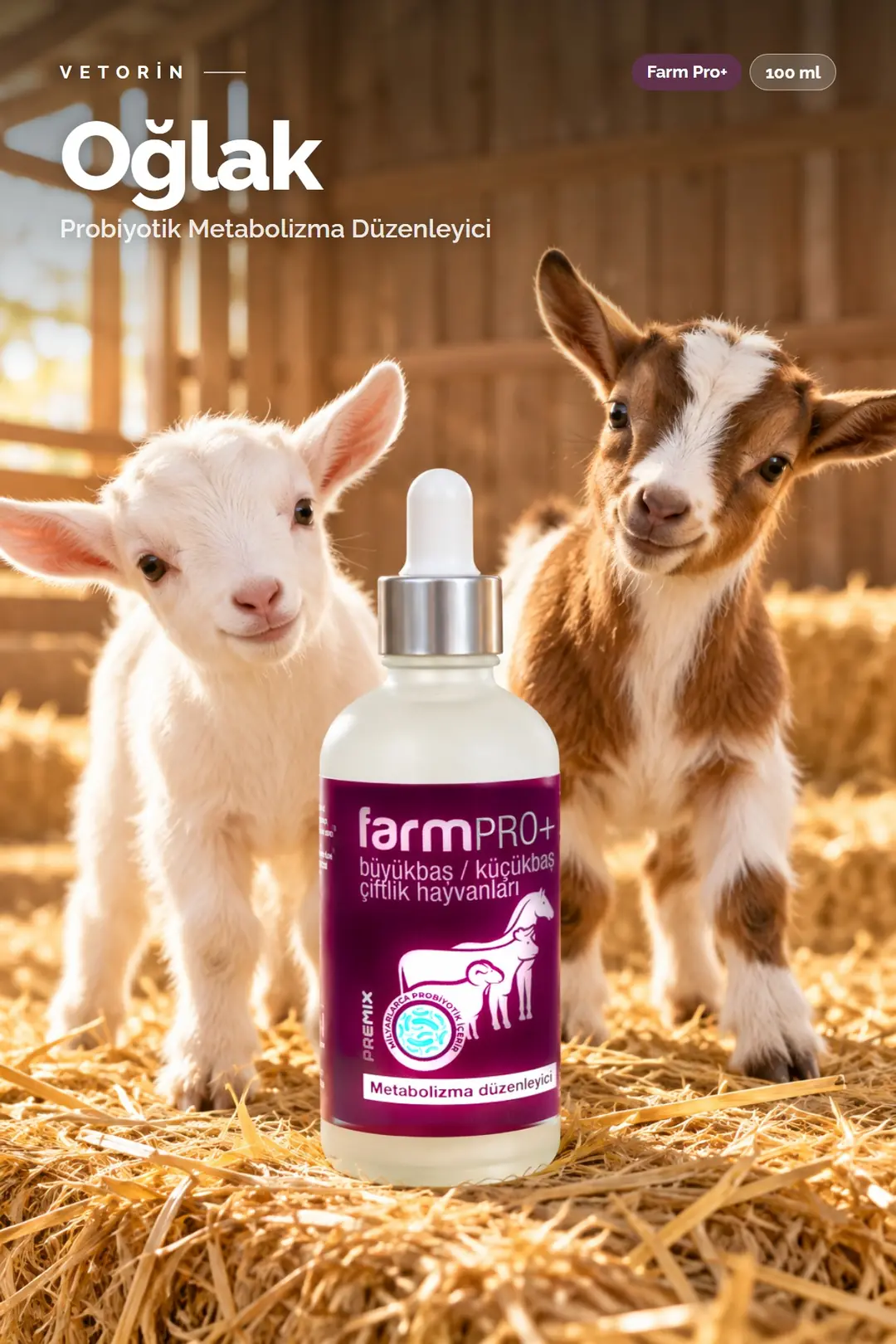 Oğlak ve Vetorin Farm Pro+ şişesi