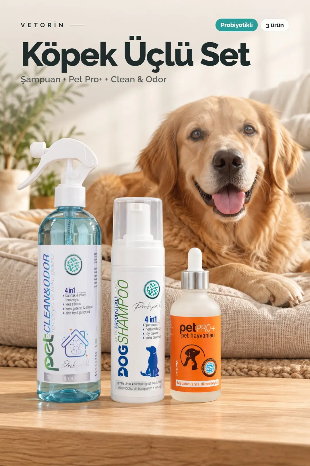 Köpek ve Vetorin Pet Pro+ şişesi