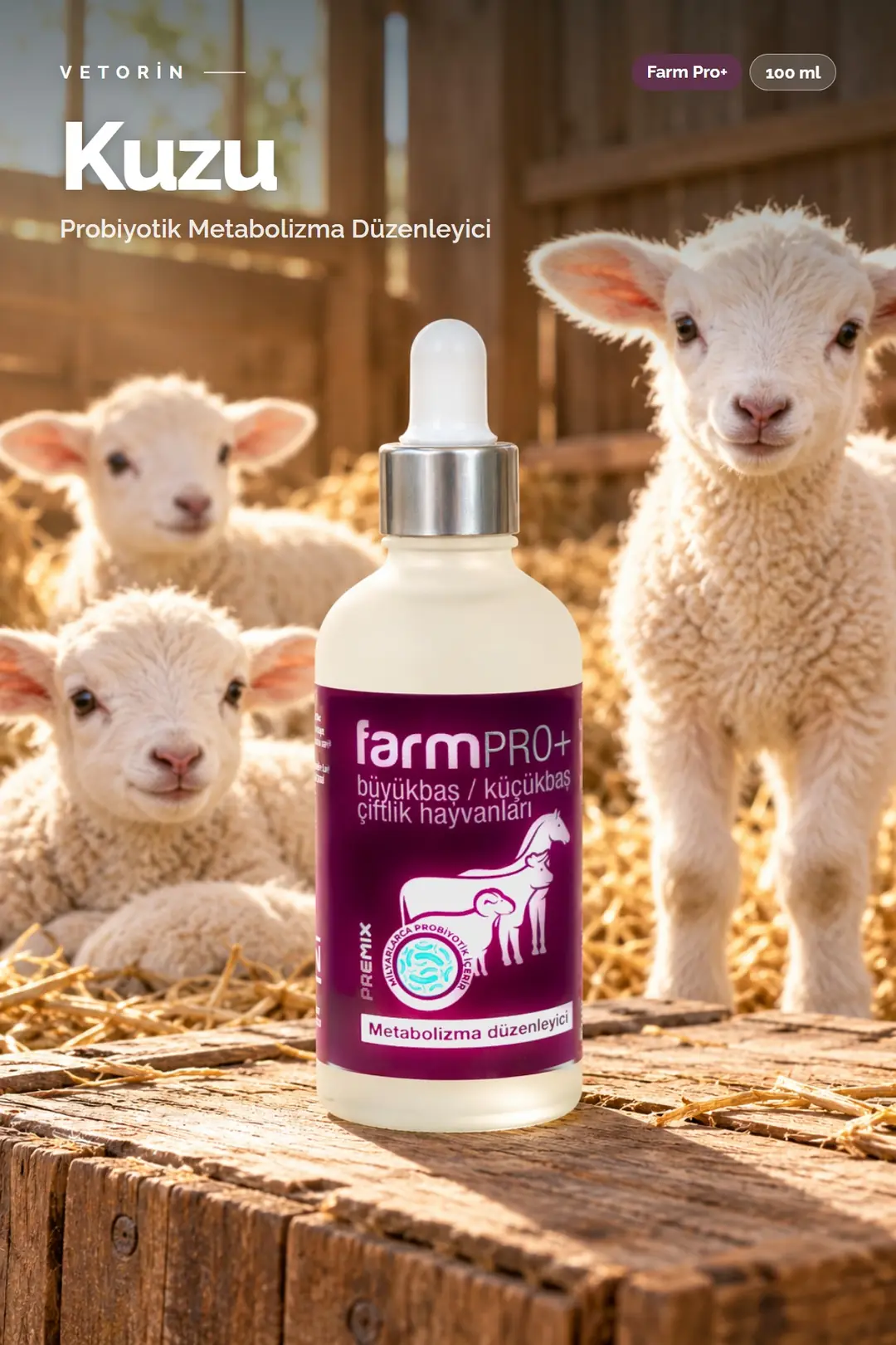 Kuzu ve Vetorin Farm Pro+ şişesi