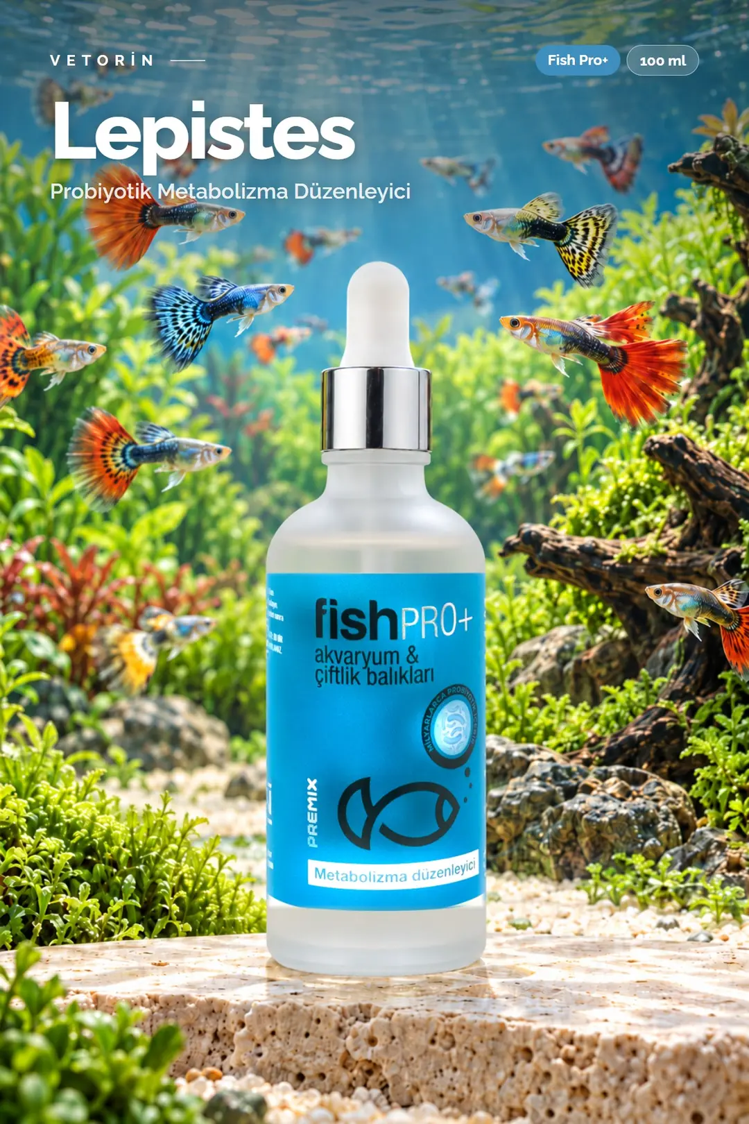 Lepistes ve Vetorin Fish Pro+ şişesi