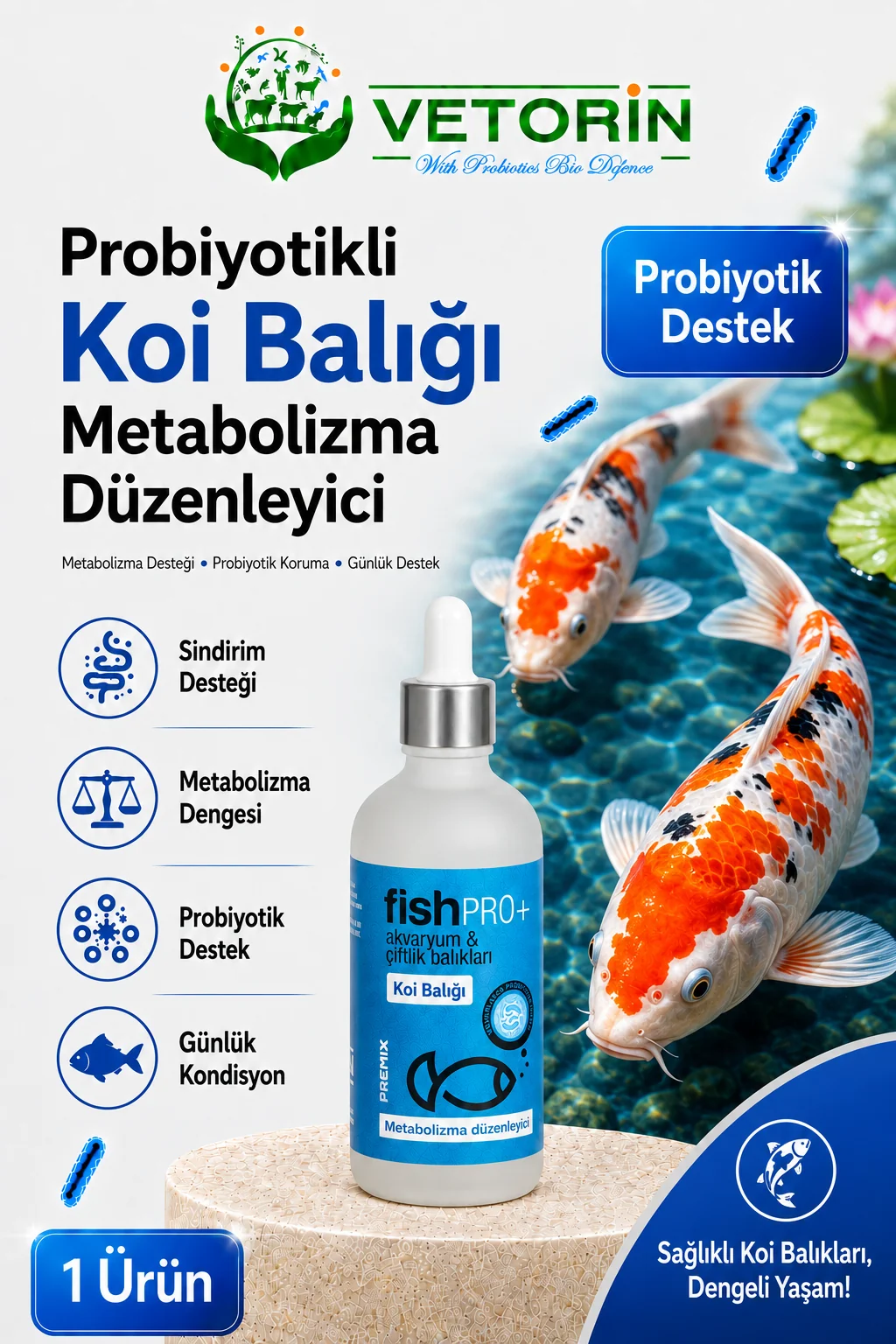 Probiyotikli Koi Balığı Sindirim ve Metabolizma Düzenleyici 100 ml