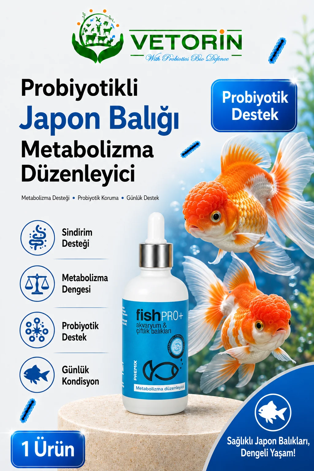 Probiyotikli Japon Balığı Sindirim ve Metabolizma Düzenleyici 100 ml