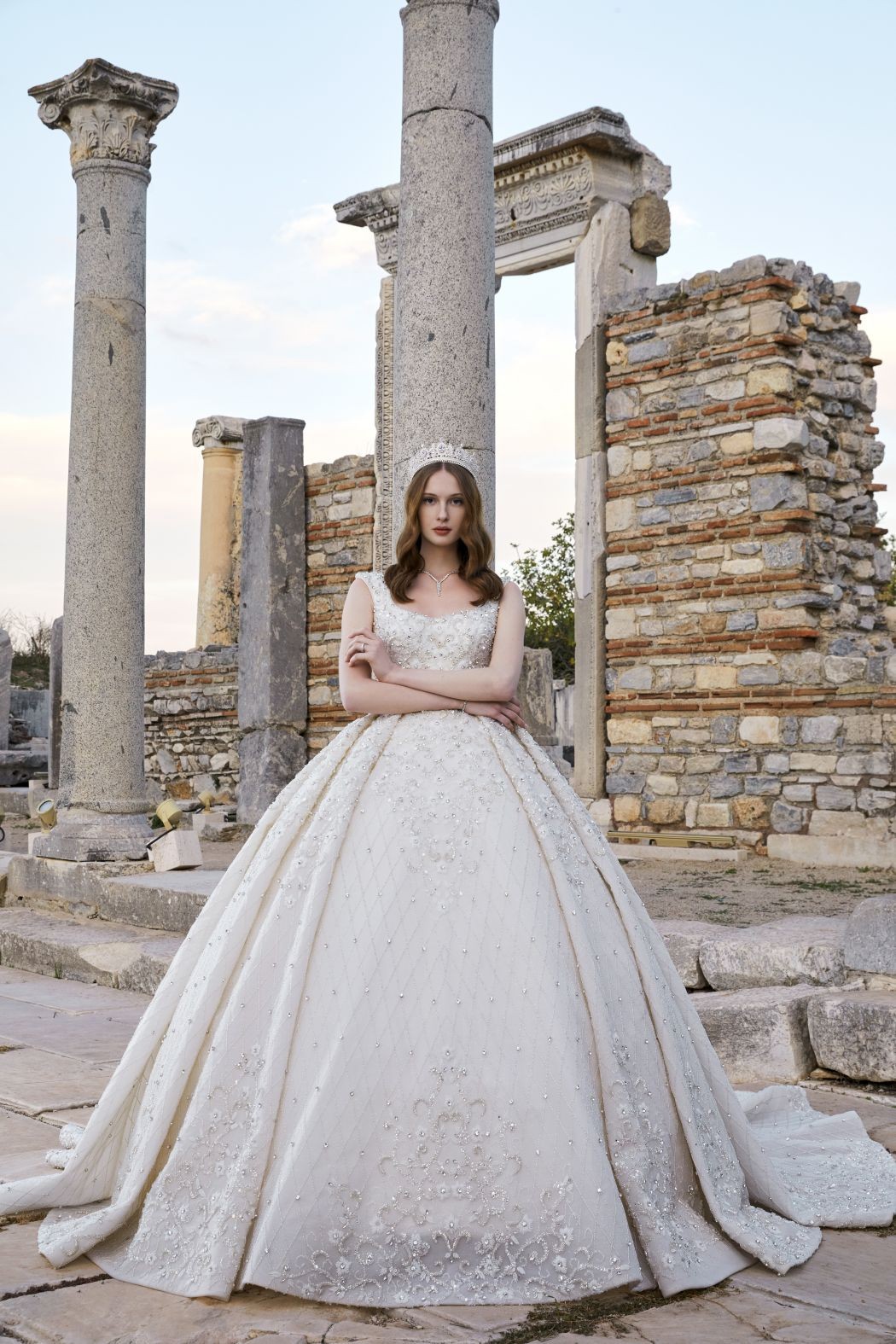 Gorgeous Ivory Bridal Gown Detailed Embroidery and Swarovski