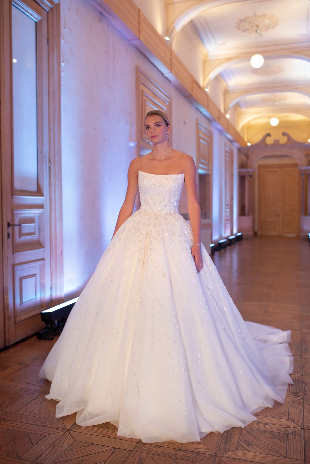 Stunning Strapless Tulle Princess Gown