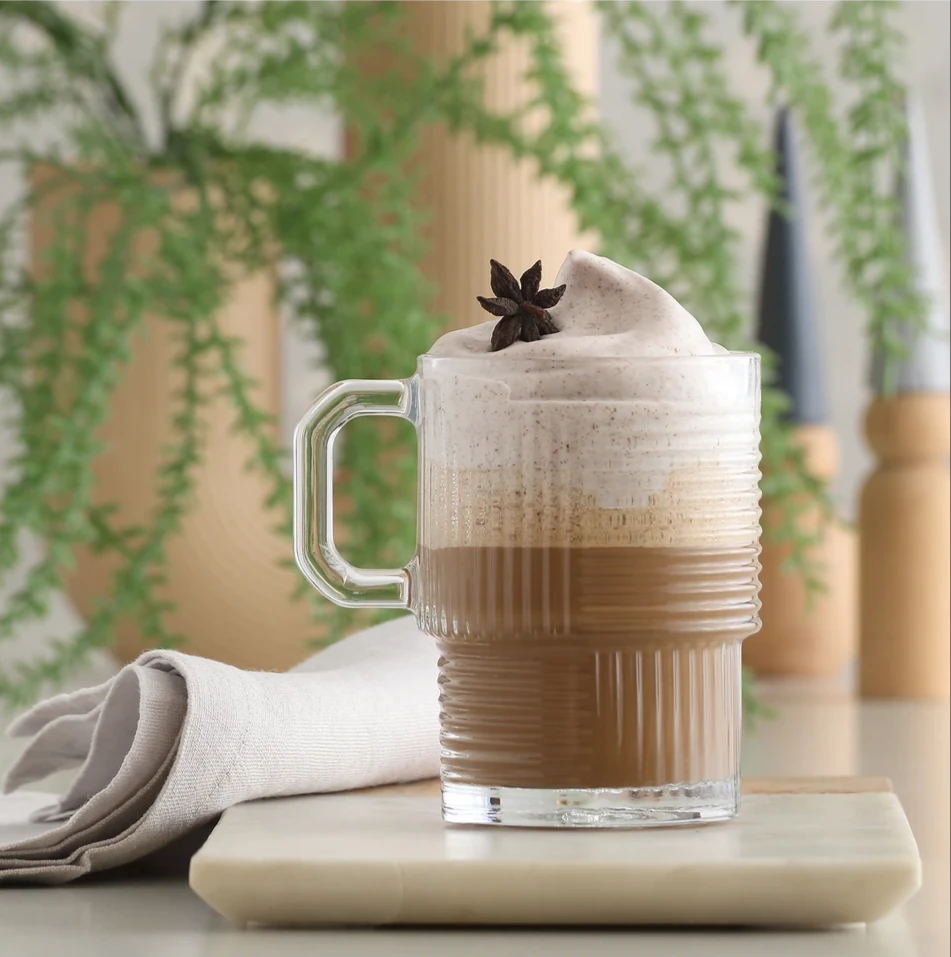 Helen Cam Kupa 6 Kişilik 270 ml Kulplu (Kahve/Çay Bardağı)