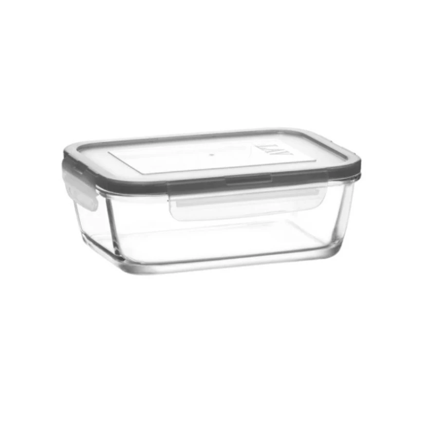 LAV Fresco Cam Saklama Kabı Tekli Gri Kilitli Kapak