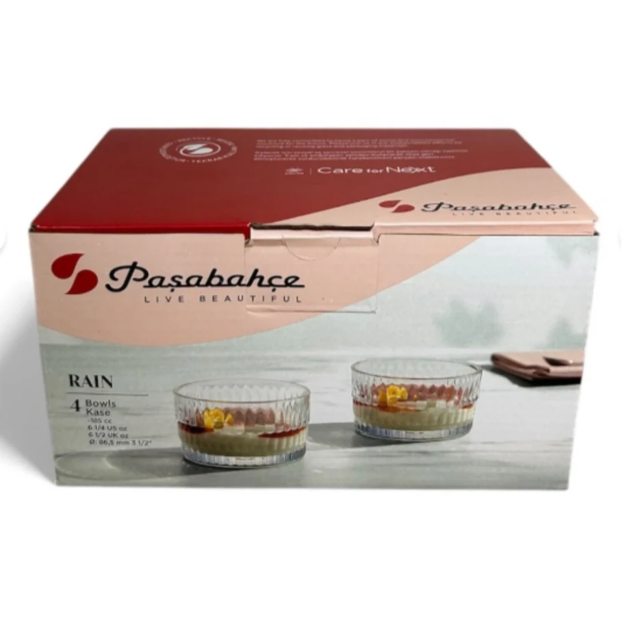 Paşabahçe 4 Adet 530022 Damla Desenli Rain Cam Kase 185 Cc