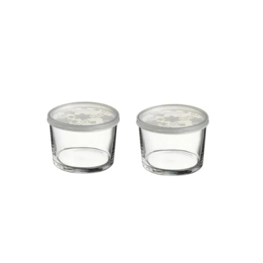 Paşabahçe G4U Kapaklı Cam Saklama Kabı 2 Li Kahvaltılık 220cc 42230