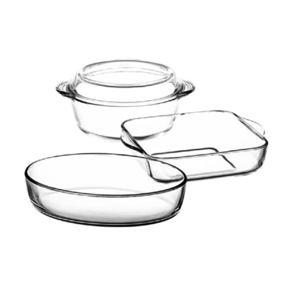 Paşabahçe 159071 Borcam Tencere Tepsi Seti Takımı 3 Lü 4 Prç.