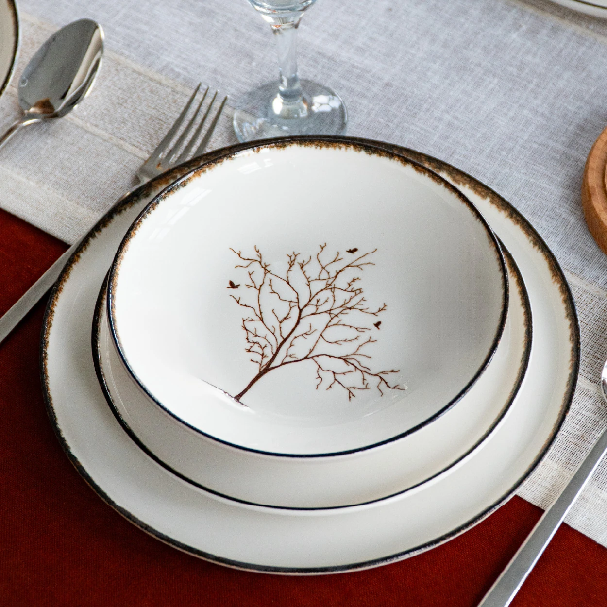 Life Tree Servizio di Piatti Porcellana