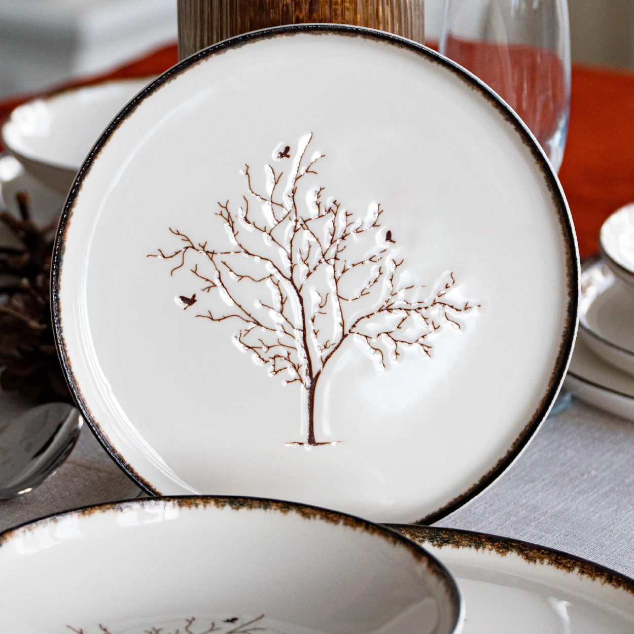 Life Tree Servizio di Piatti Porcellana