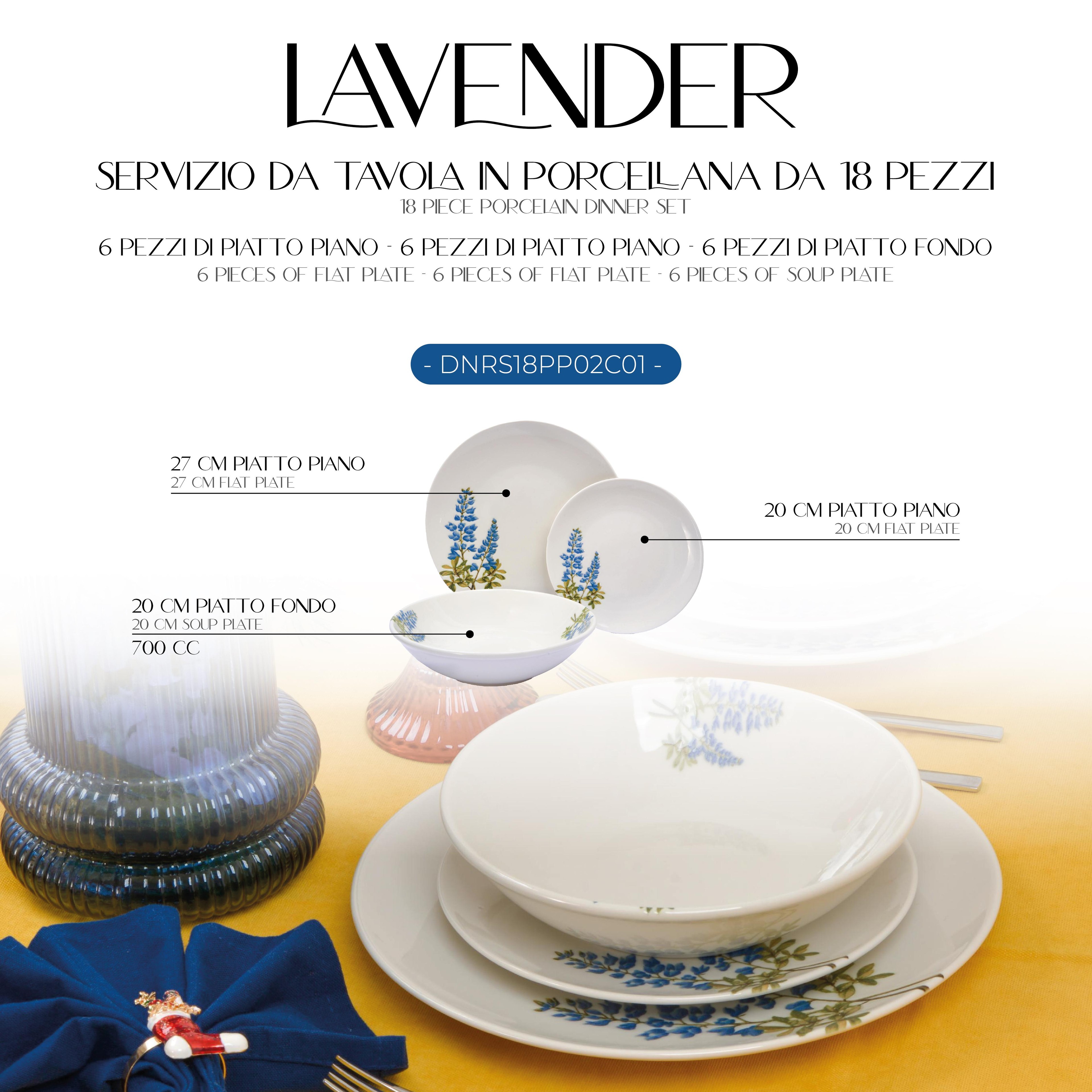 Lavender Servizio di Piatti Porcellana