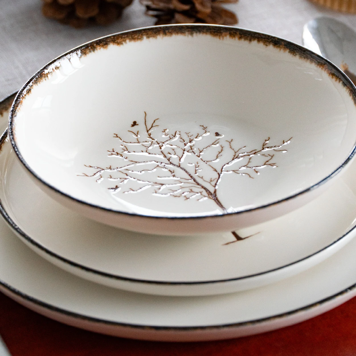 Life Tree Servizio di Piatti Porcellana