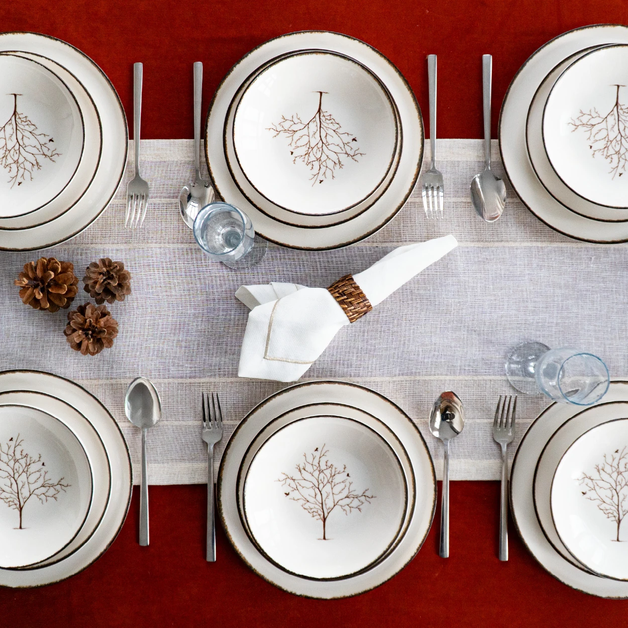 Life Tree Servizio di Piatti Porcellana