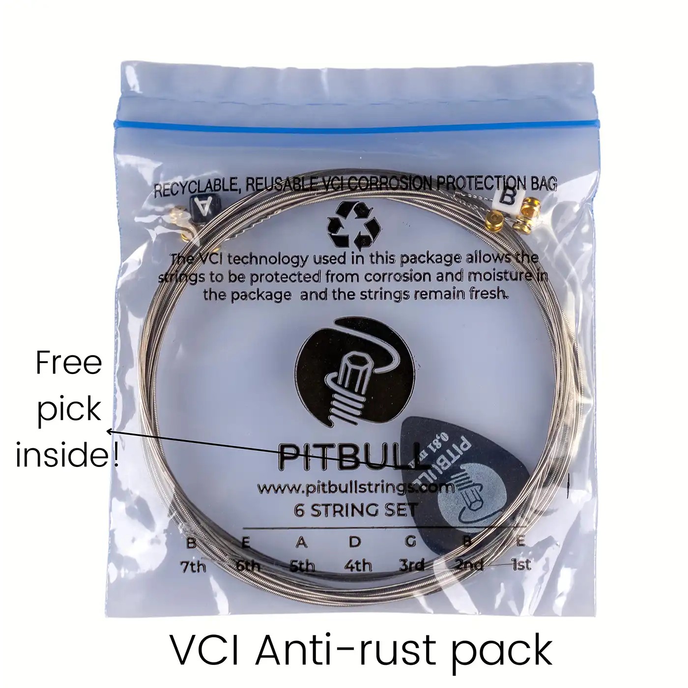 Pitbull Strings Venus Series Electric Guitar String Set 3-pack SET Gifted with Cap, Picks, and String Winder VEG 3P SSC