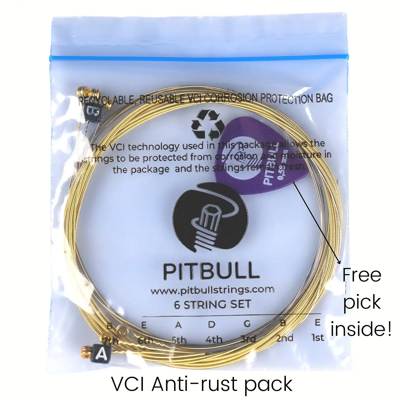 Pitbull Strings Venus Series Acoustic Guitar String Set 3-pack SET Gifted with Cap, Picks, and String Winder VAG 3P SSC