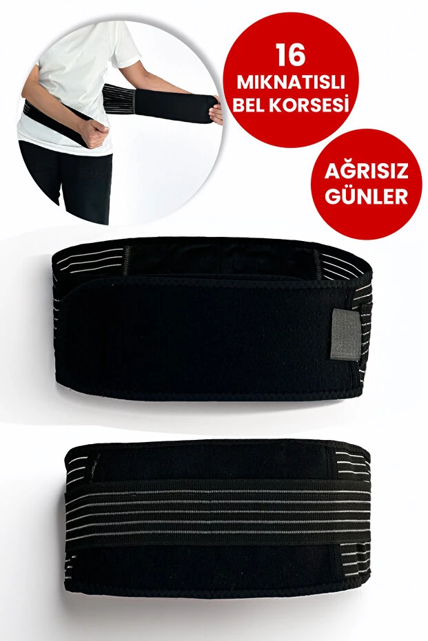 Manyetik Bel Korsesi (16 Mıknatıs) - Isıtıcı Etkili Bel ve Sırt Destekleyicisi