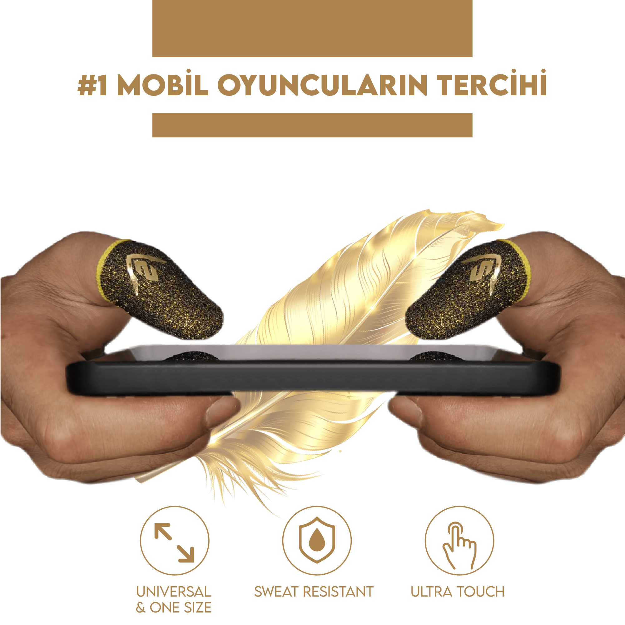 GOLD EDITION Profesyonel E-Spor Oyun Parmak Eldiveni | Ultra Hassasiyet