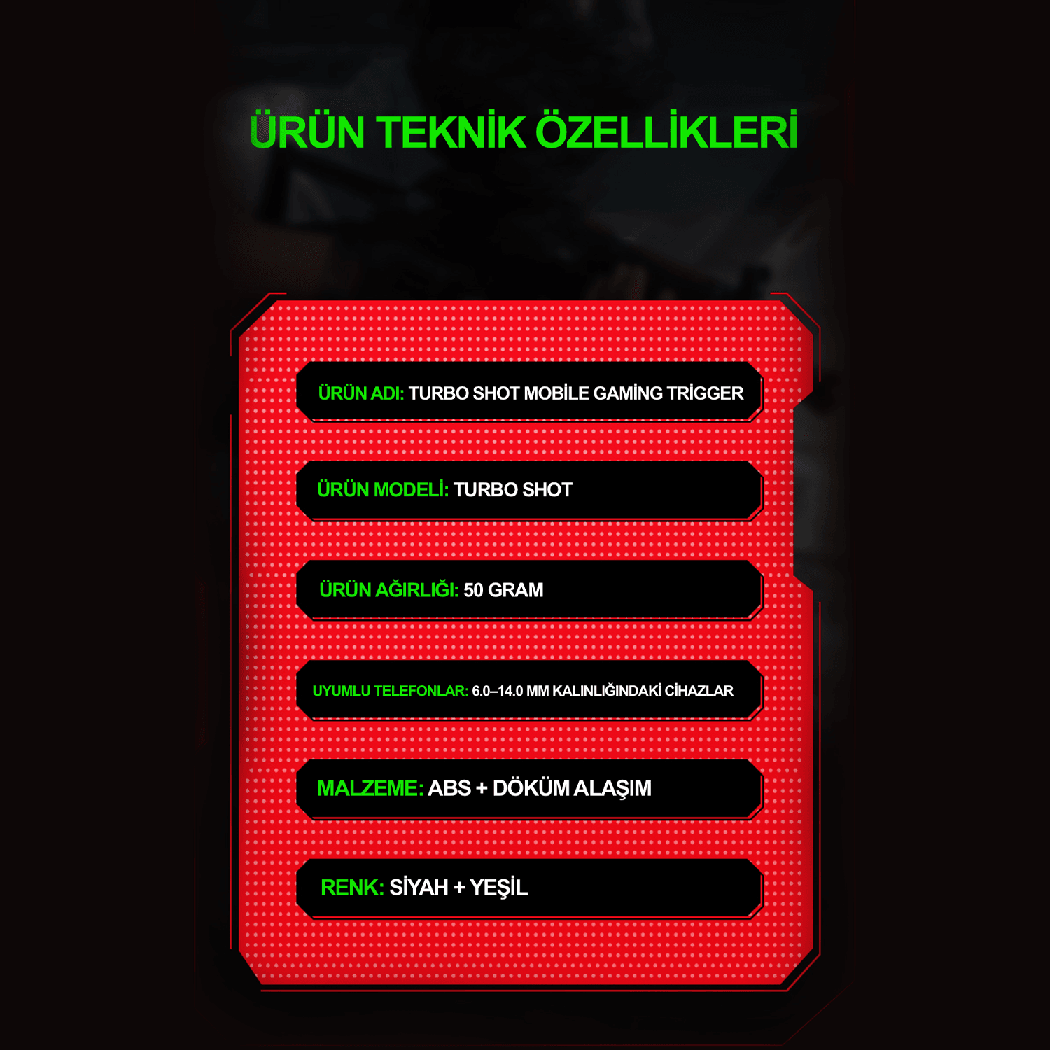 TURBO SHOT Mobil Oyun Tetikleri - PUBG Oyun Konsolu