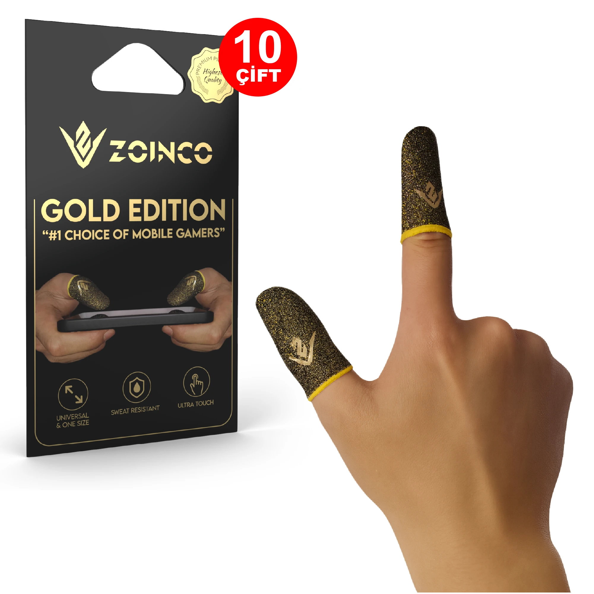 GOLD EDITION Profesyonel E-Spor Oyun Parmak Eldiveni 10 Çift image