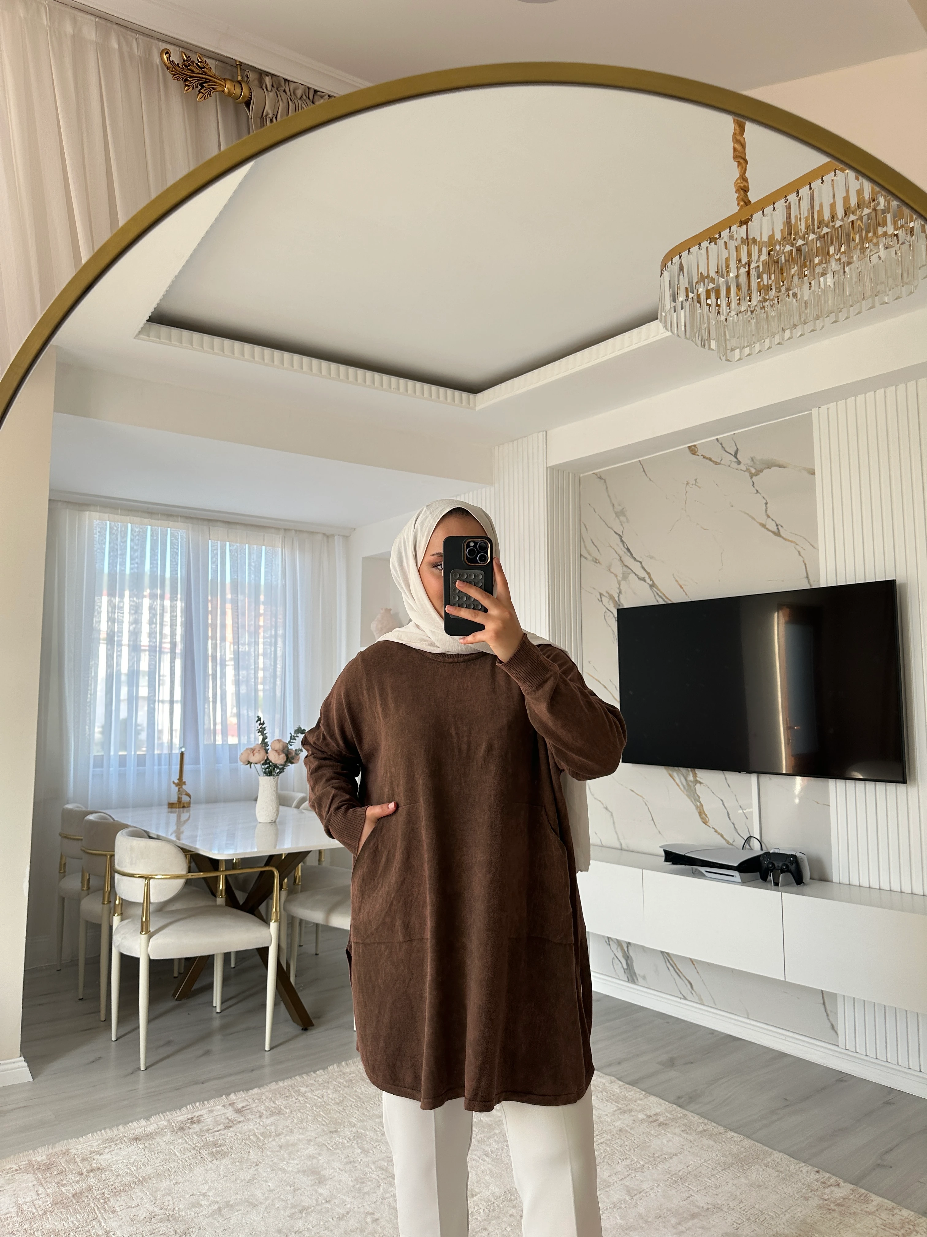 Beste Büyük Beden Tunik - Kahve