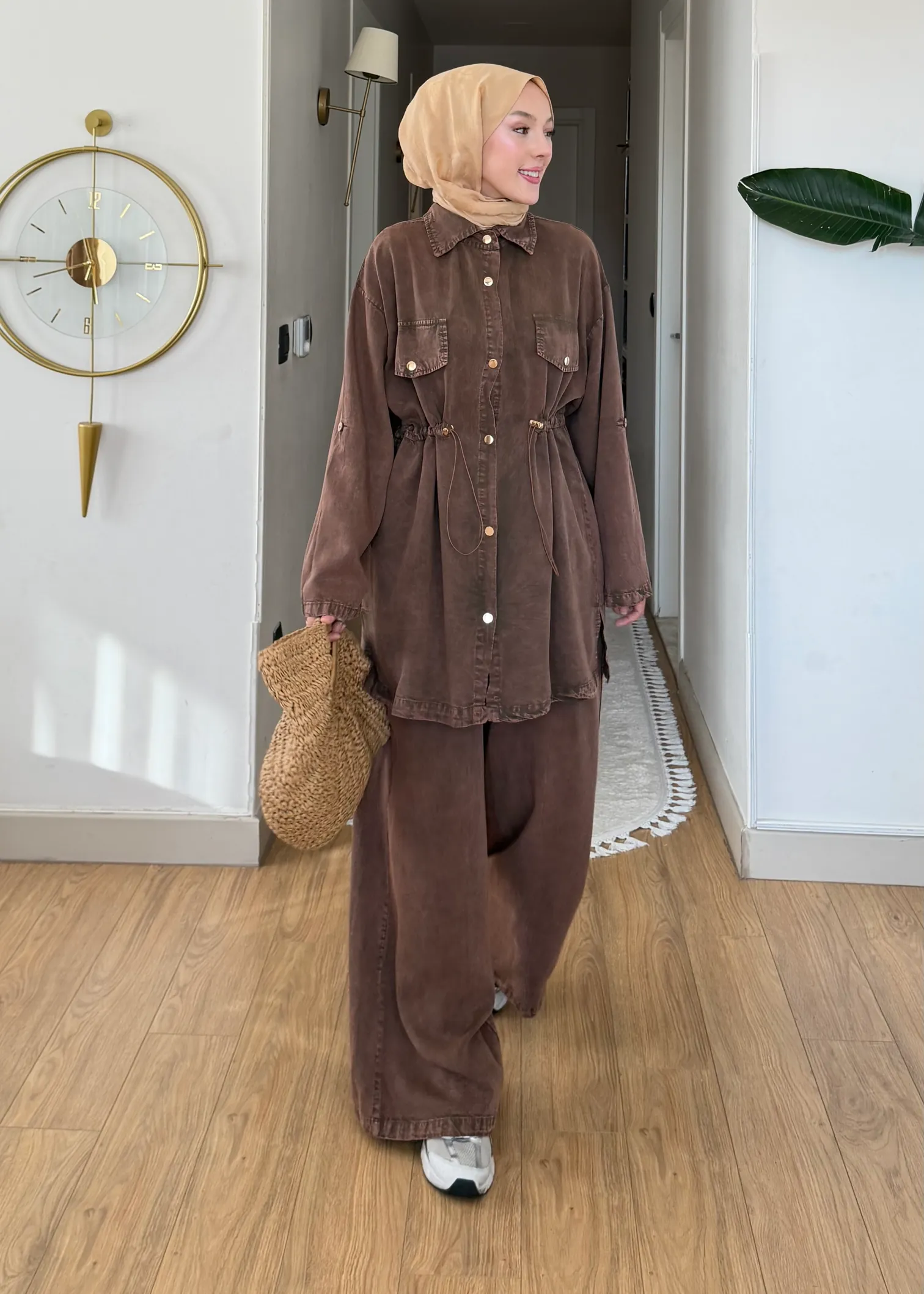 Mavera Yıkamalı Tencel İkili Takım