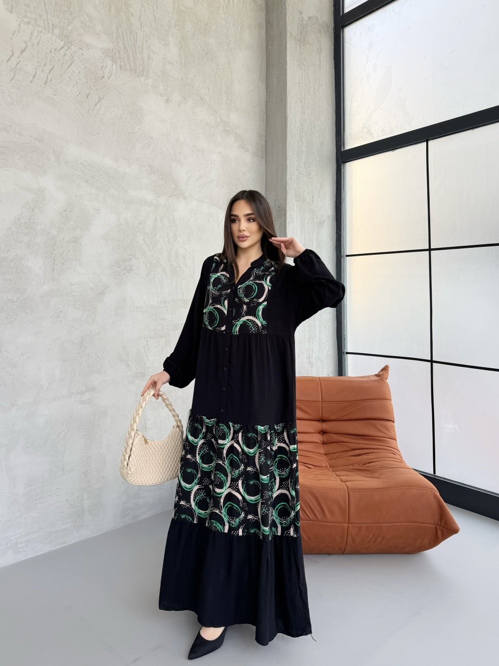 İpek Elbise Benetton-Siyah